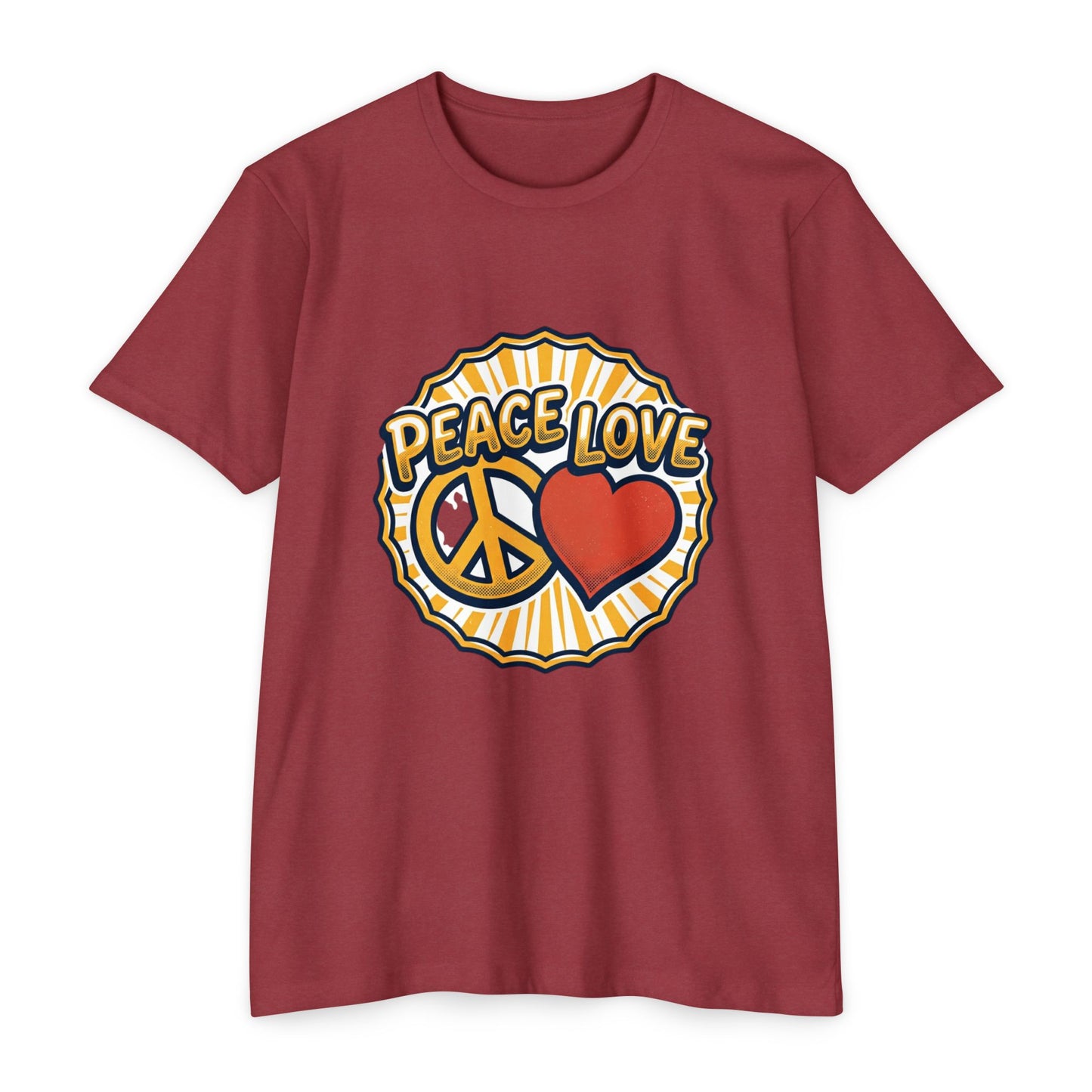 Peace Love Heart T-Shirt – Retro 70s Peace Sign Tee