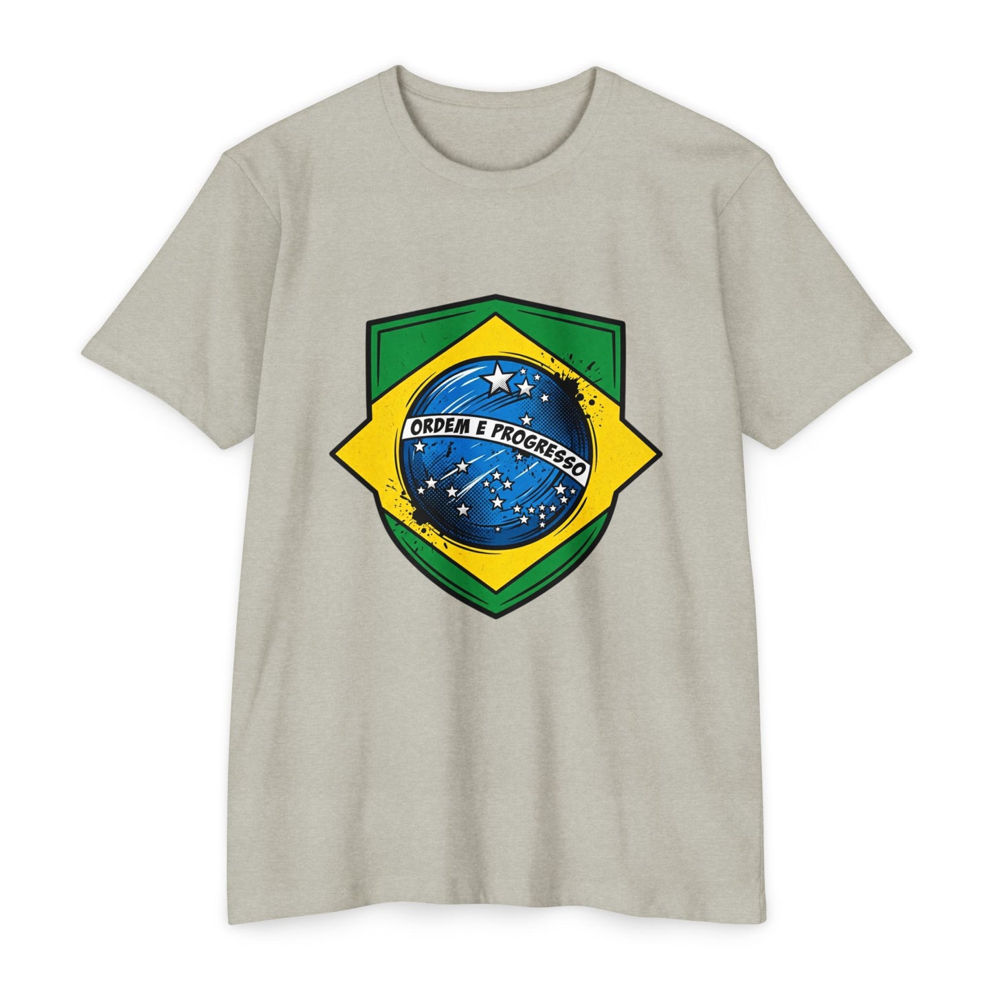 Brazil Flag Crest T-Shirt — Brazilian Soccer/Patriot Pride Tee