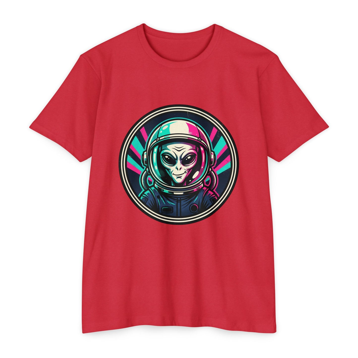 Alien Astronaut Neon Space Crew T‑Shirt