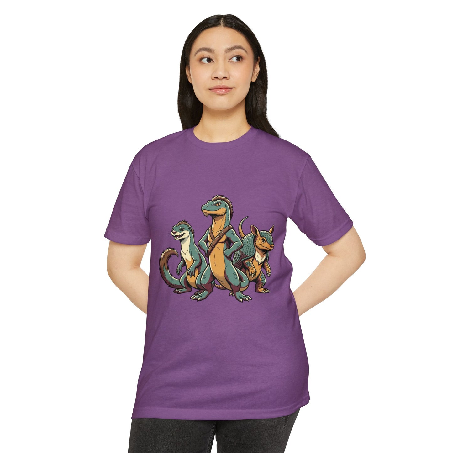 Retro Trio Dino Velociraptor T-Shirt — Cute Cartoon Dino Tee
