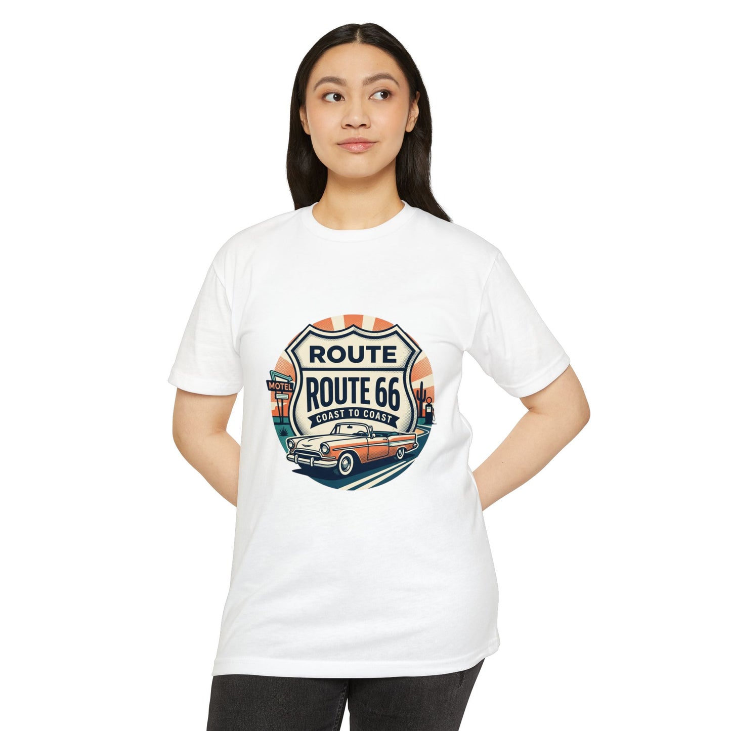 Route 66 Vintage Car T-Shirt — Classic Road Trip Retro Tee