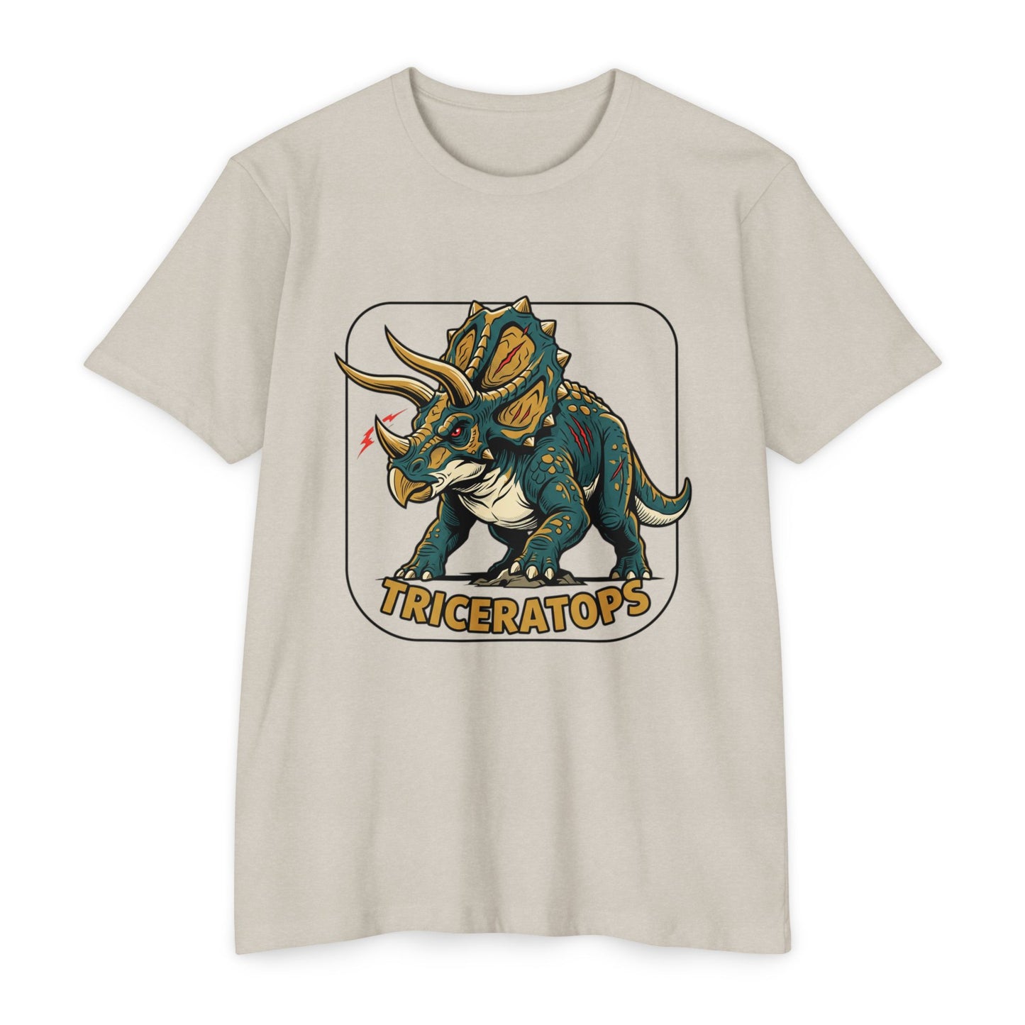 Triceratops Graphic T-Shirt — Retro Dinosaur Tee for Kids & Adults