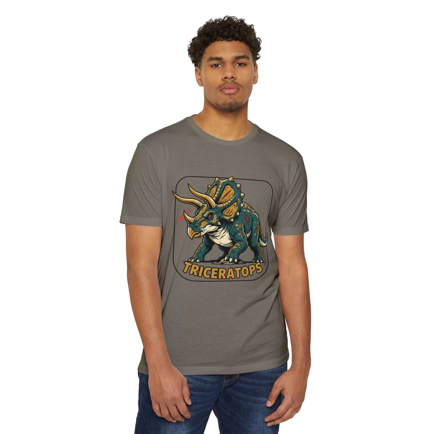 Triceratops Graphic T-Shirt — Retro Dinosaur Tee for Kids & Adults
