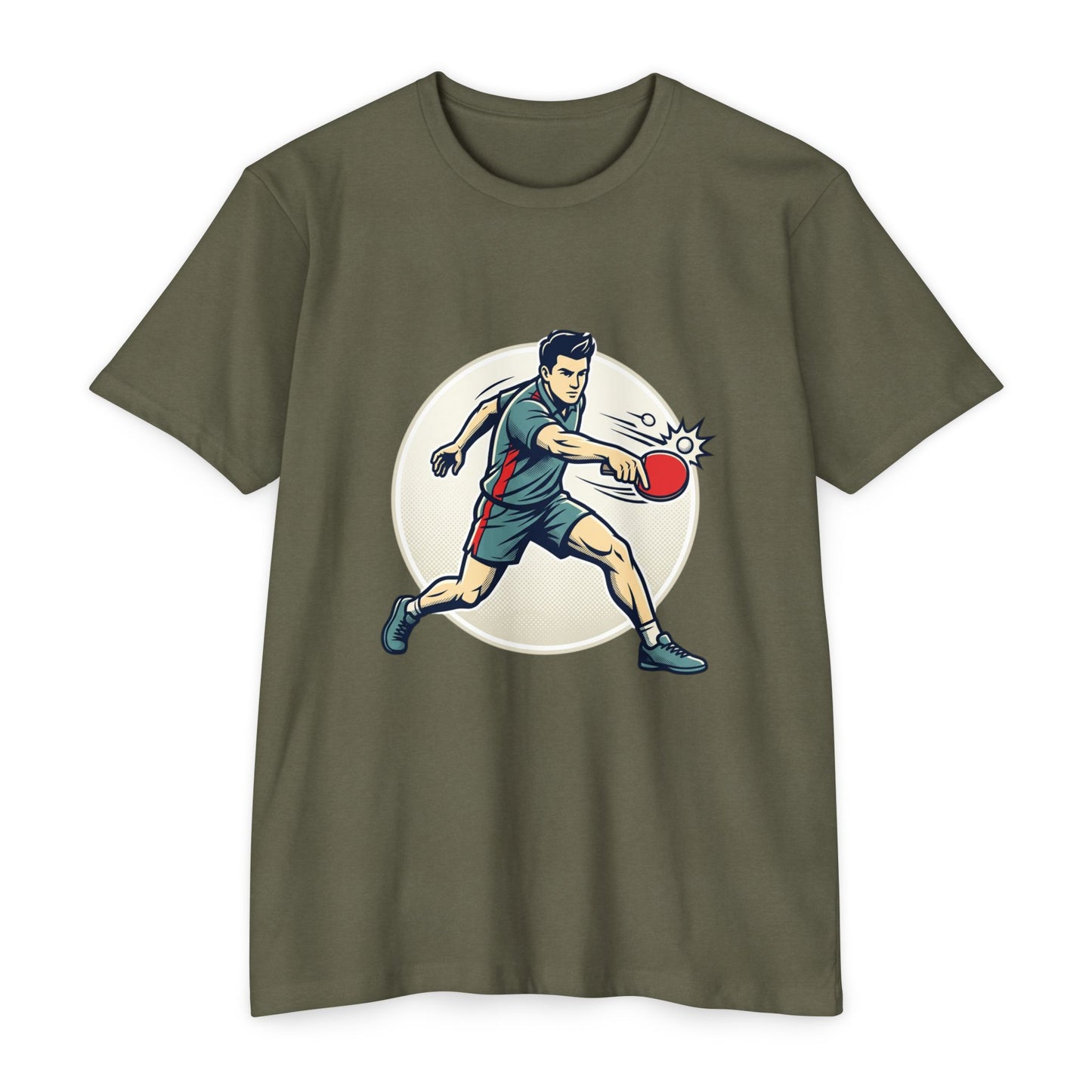 Table Tennis Player Illustration T-Shirt — Ping Pong Athlete Graphic Tee