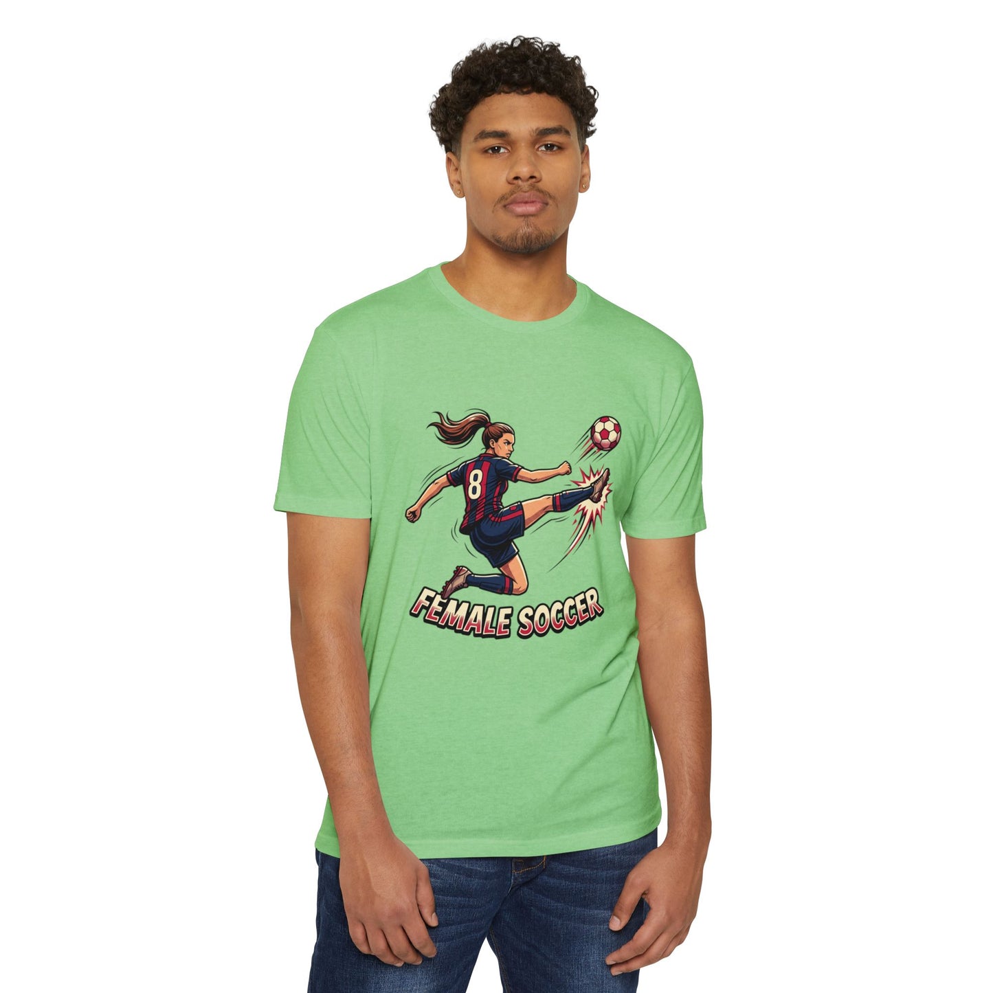 Female Soccer Player Graphic T-Shirt – Women’s Soccer Tee