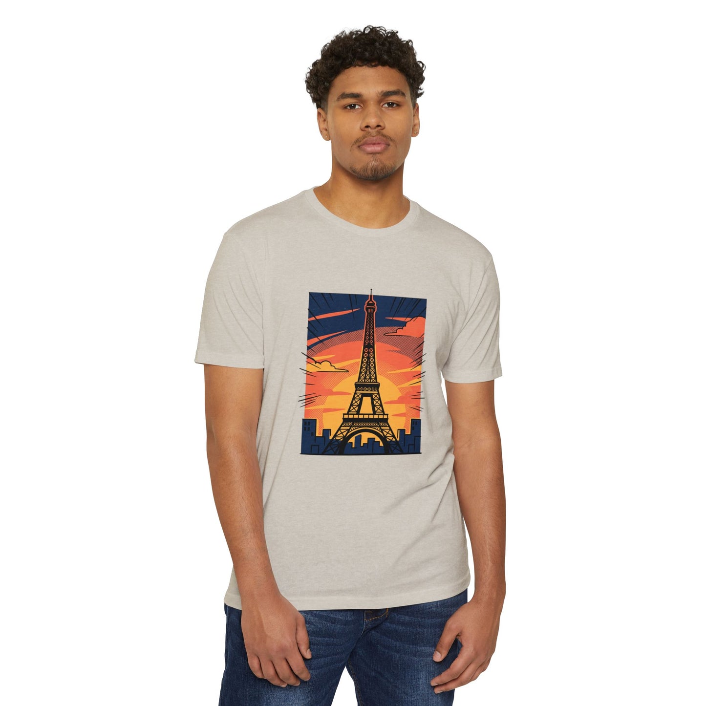 Vintage Paris Eiffel Tower Sunset T‑Shirt