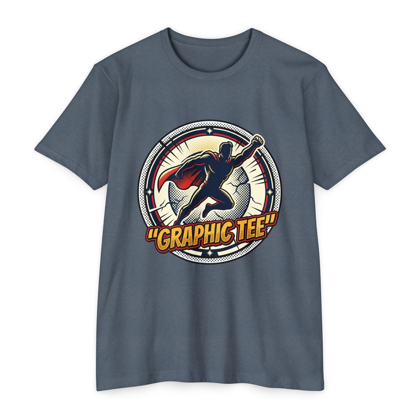 Retro Comic Superhero Cape Graphic Tee