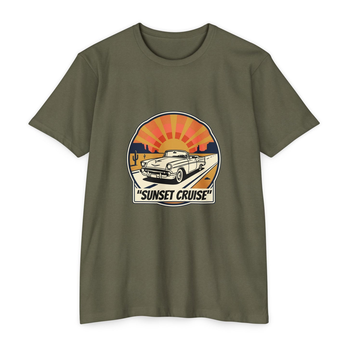 Sunset Cruise Vintage Car T-Shirt
