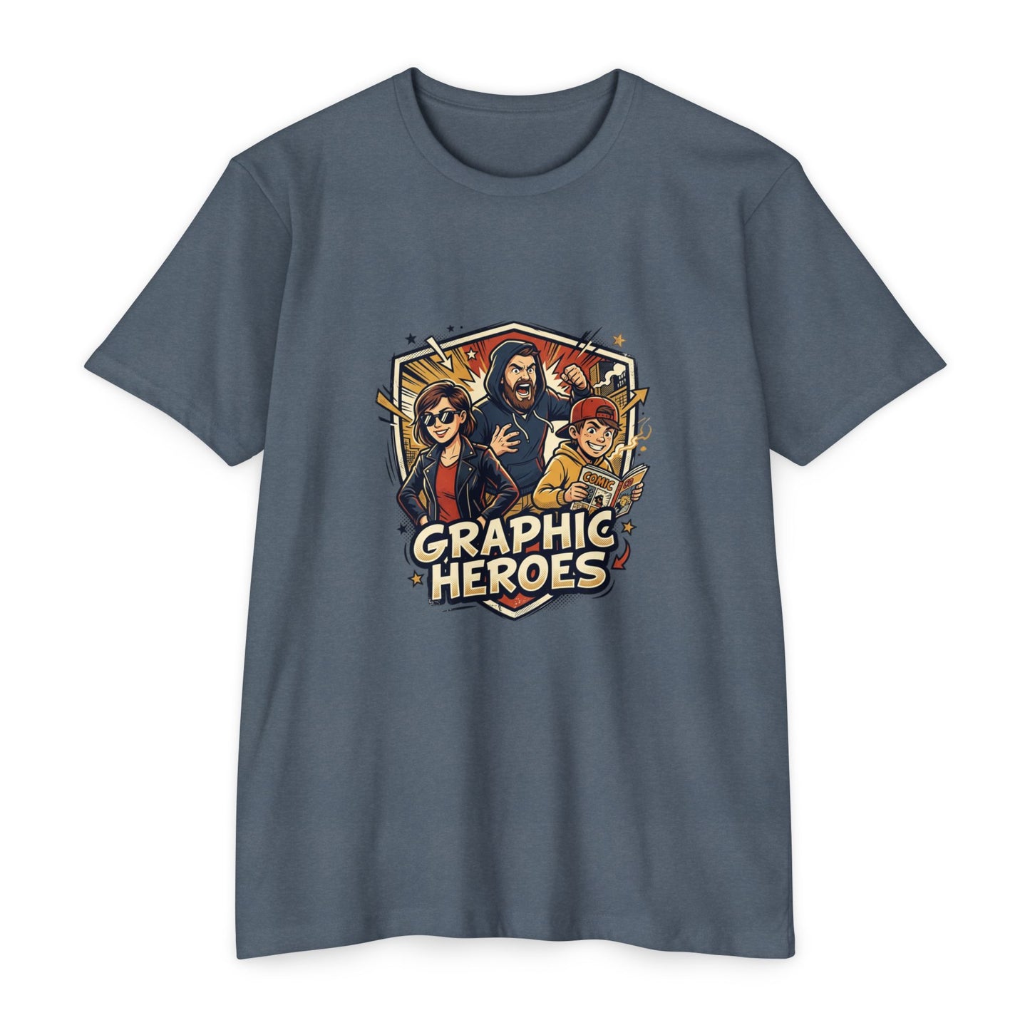 Retro Comic Heroes T-Shirt — Graphic Crew Tee