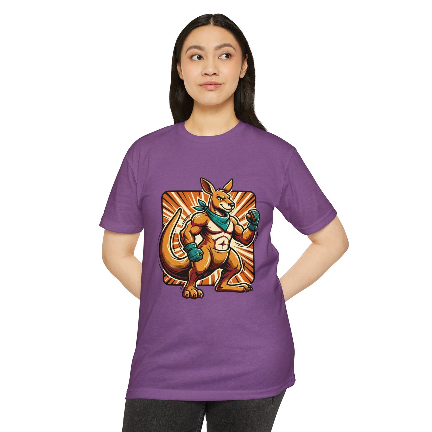 Camiseta con gráfico de canguro boxeador – Camiseta retro con mascota de luchador