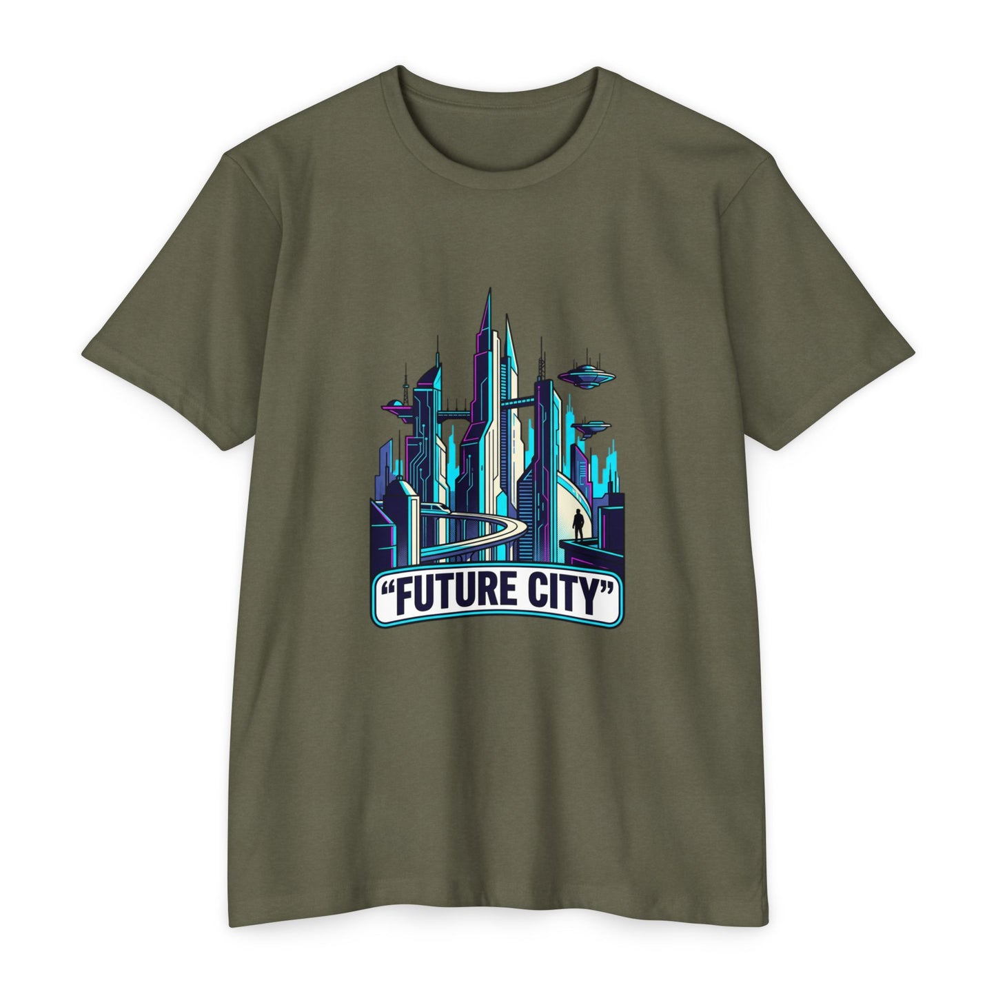Future City Retro Futuristic Skyline T-Shirt