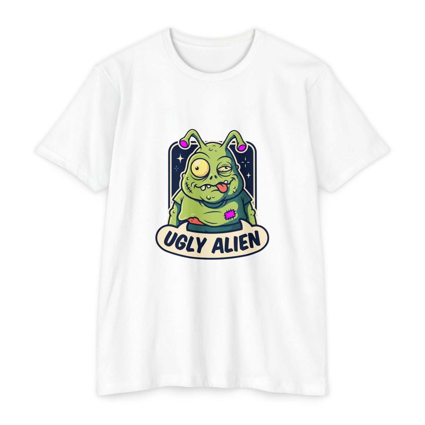 Funny Cute Green Alien T-Shirt — "Ugly Alien" Graphic Tee