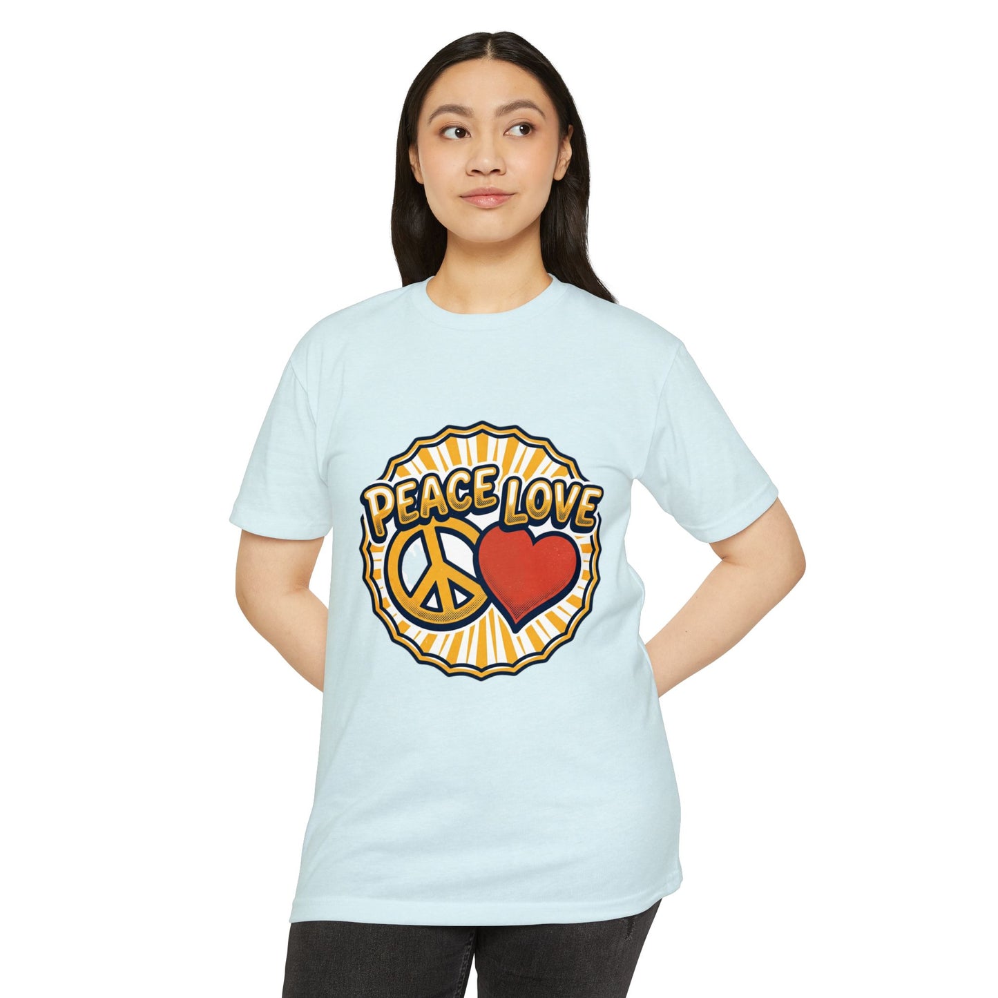 Peace Love Heart T-Shirt – Retro 70s Peace Sign Tee