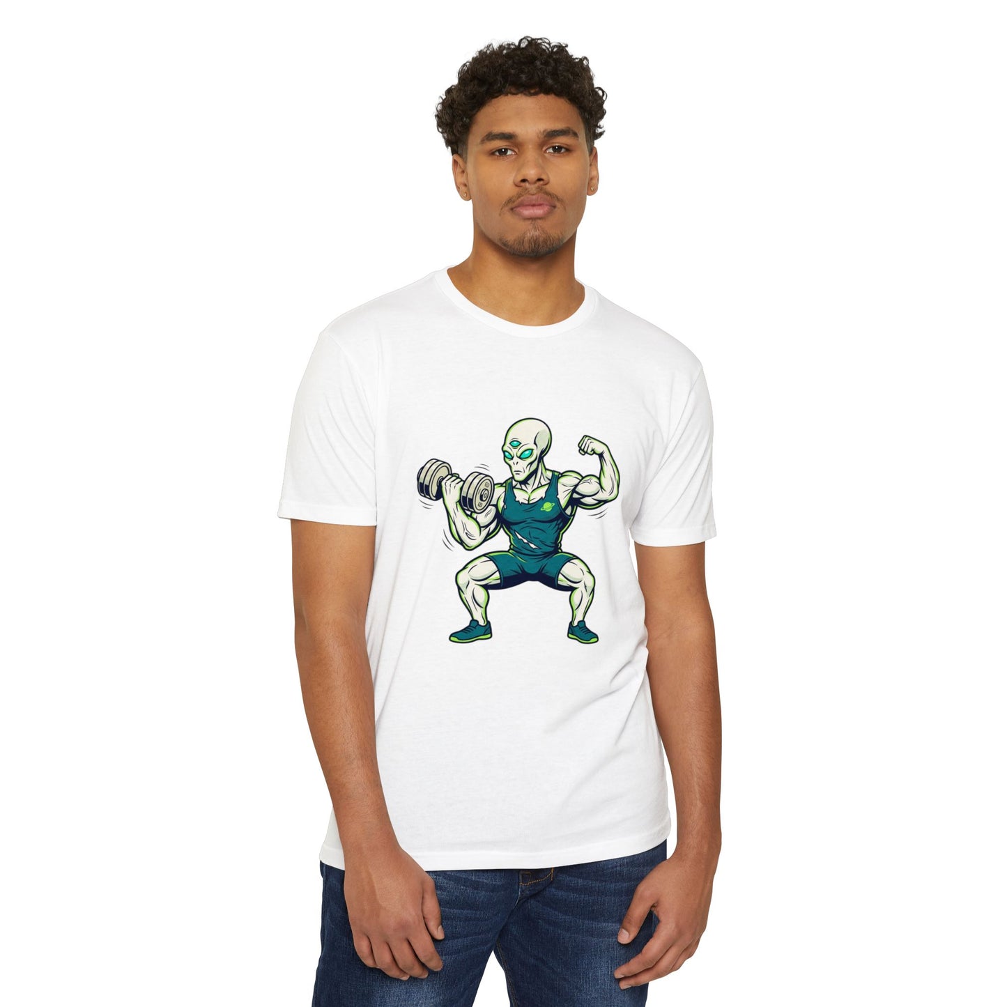 Alien Weightlifter Gym T-Shirt — Fitness Workout Tee