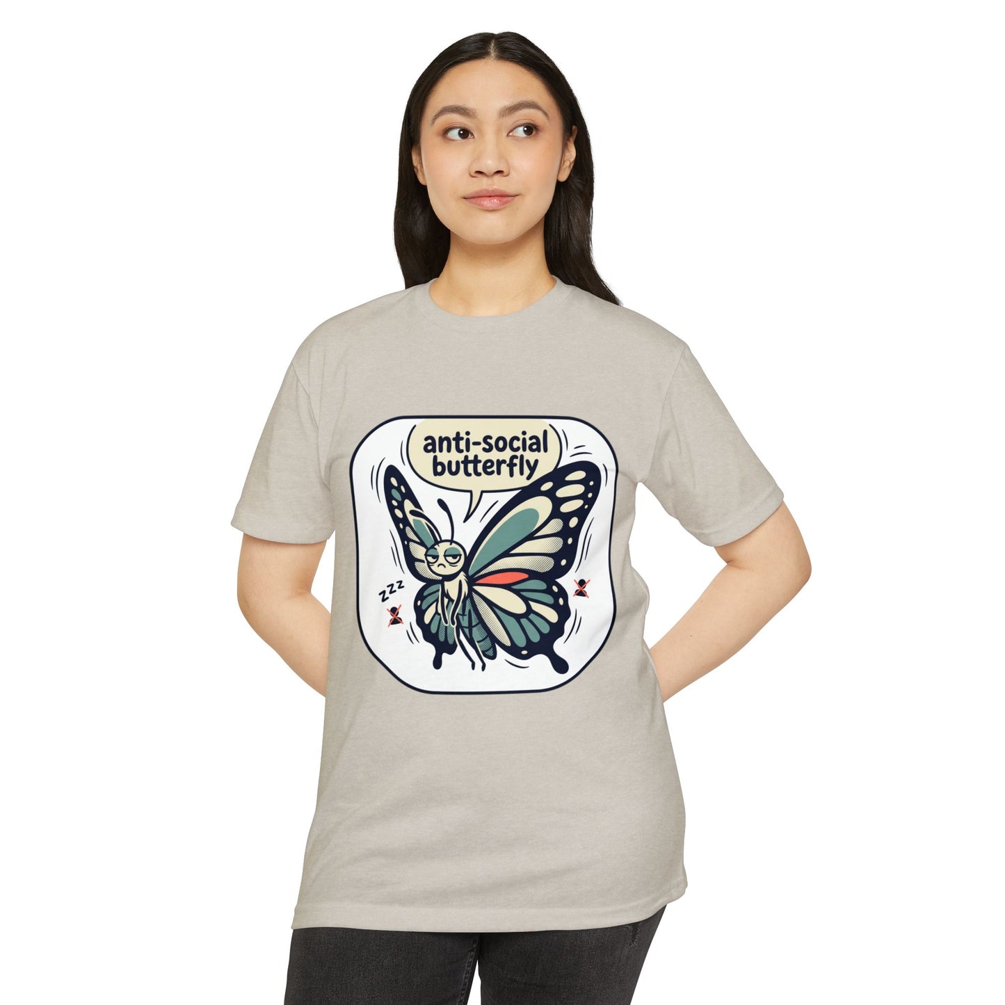Anti-Social Butterfly T-Shirt — Cute Lazy Butterfly Graphic Tee