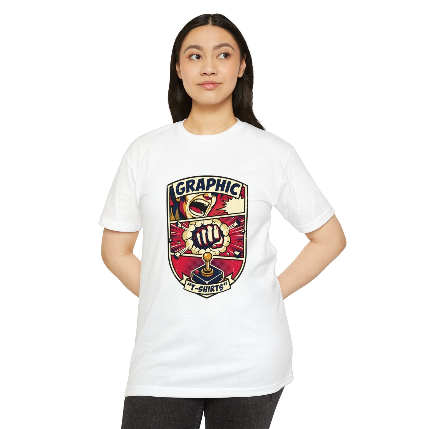 Vintage Gamer Logo T-Shirt — Fist & Joystick Retro Graphic Tee