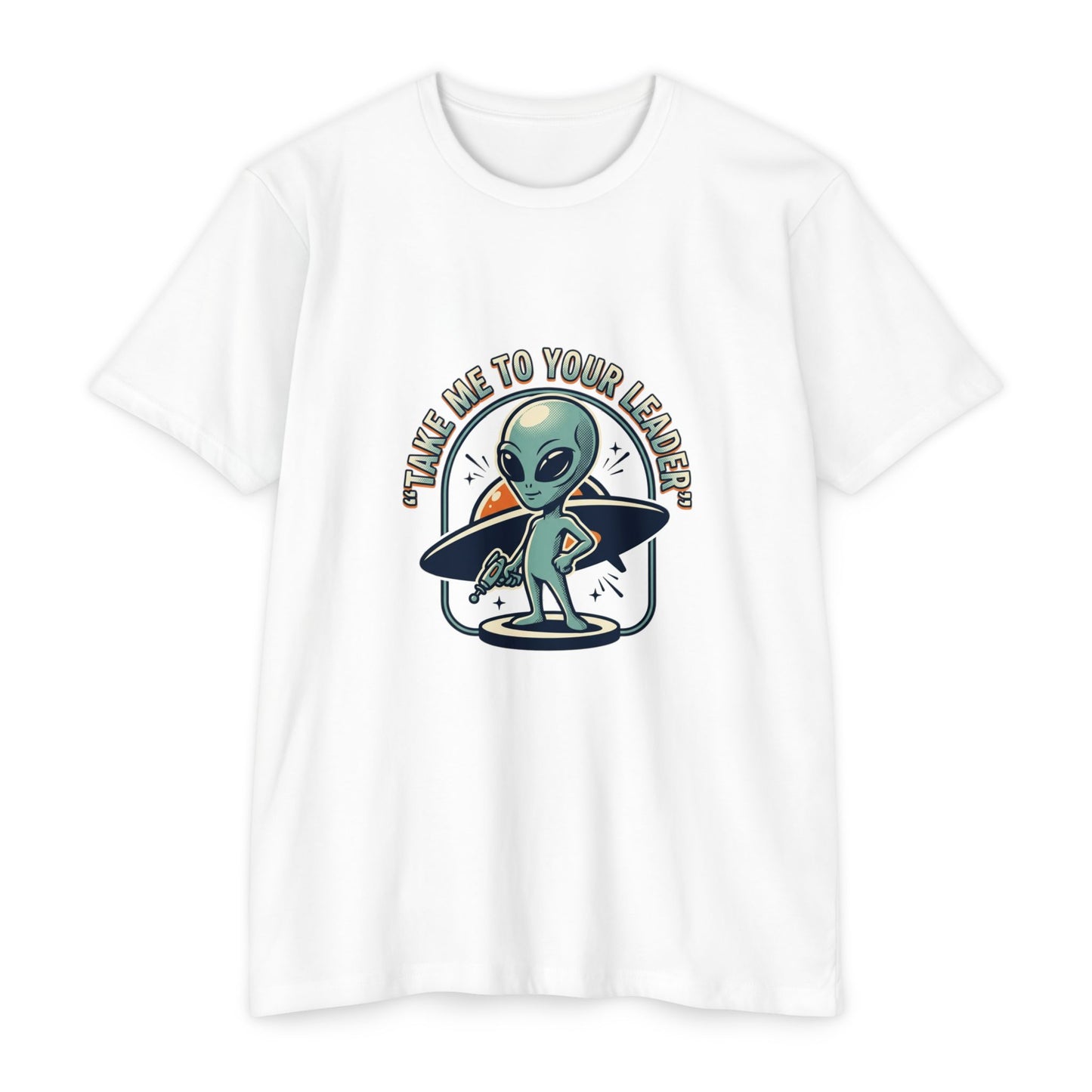 Alien Surfer T-Shirt — "Take Me to Your Leader" Graphic Tee