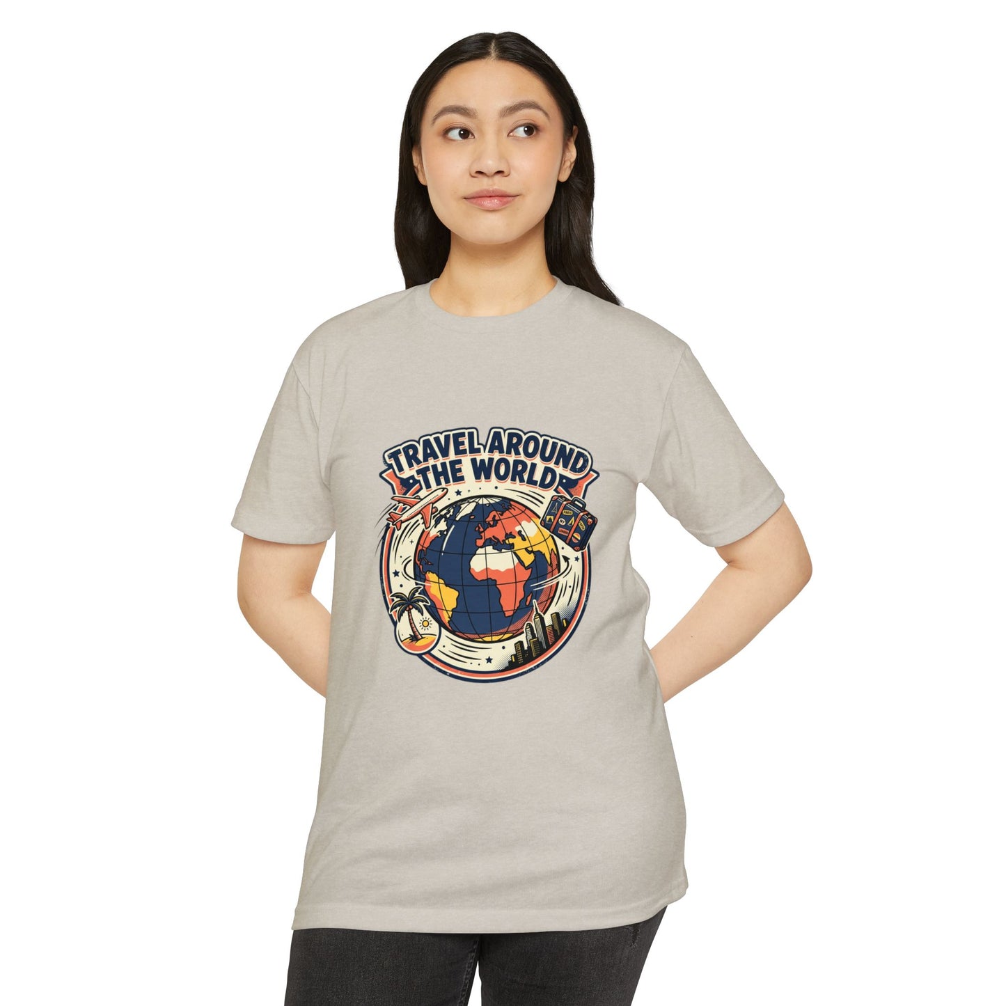 Vintage 'Travel Around the World' Globe Adventure T-Shirt