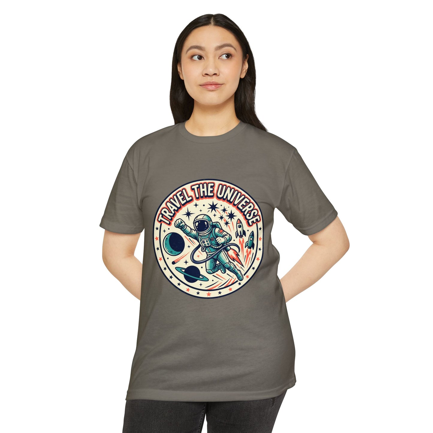 Travel the Universe Astronaut Retro Space T-Shirt