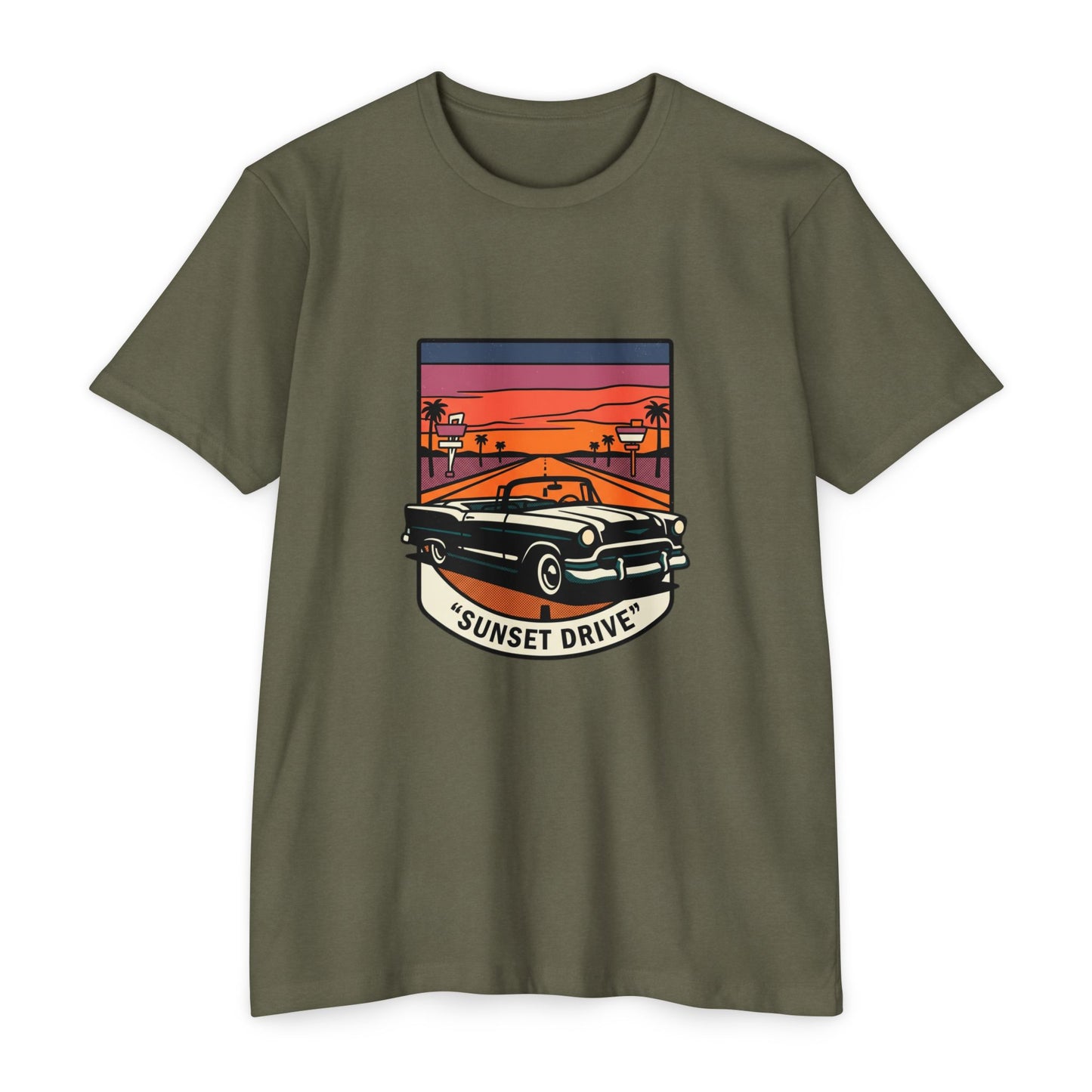 Sunset Drive Vintage Car T-Shirt