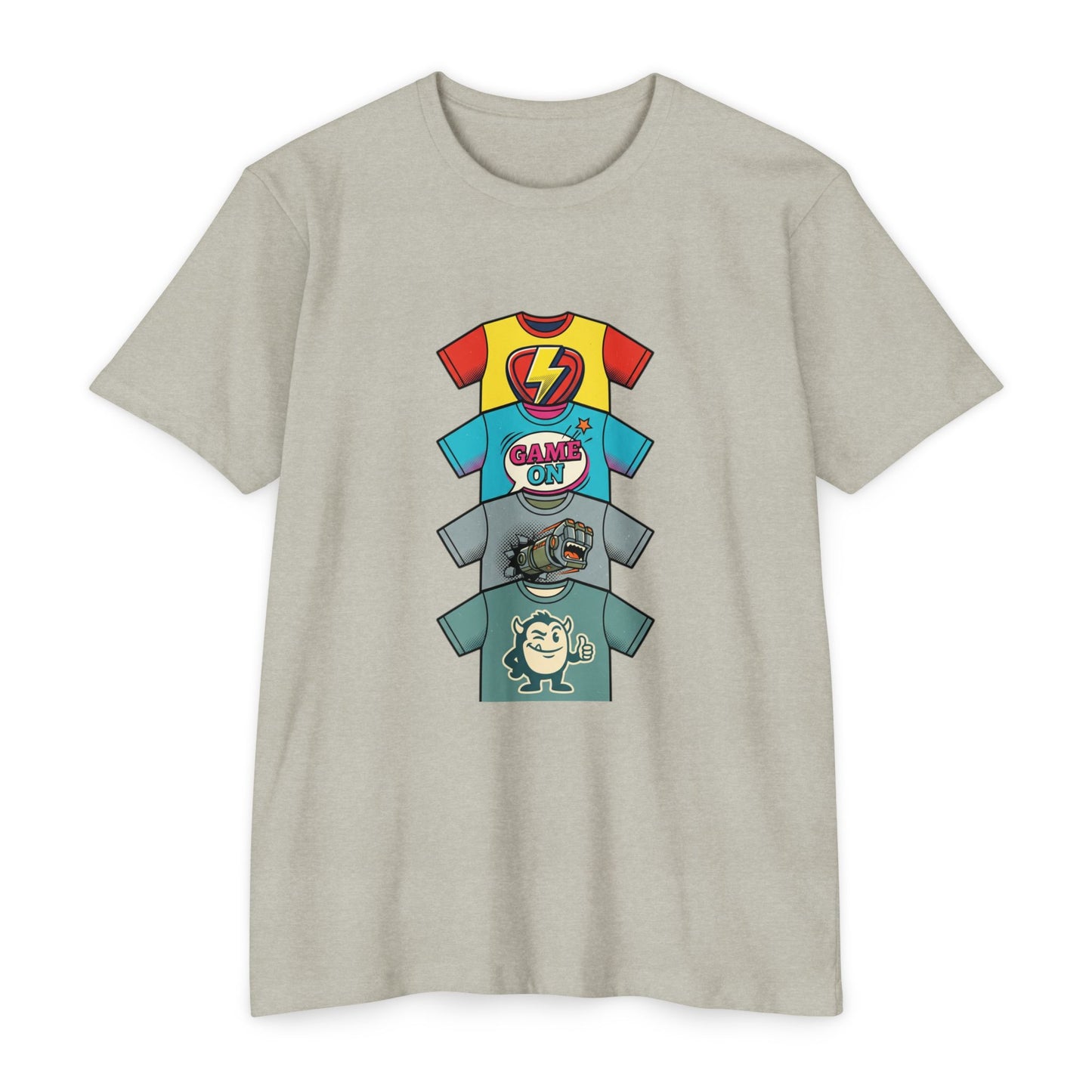 Playful Superhero Gamer Graphic T-Shirt