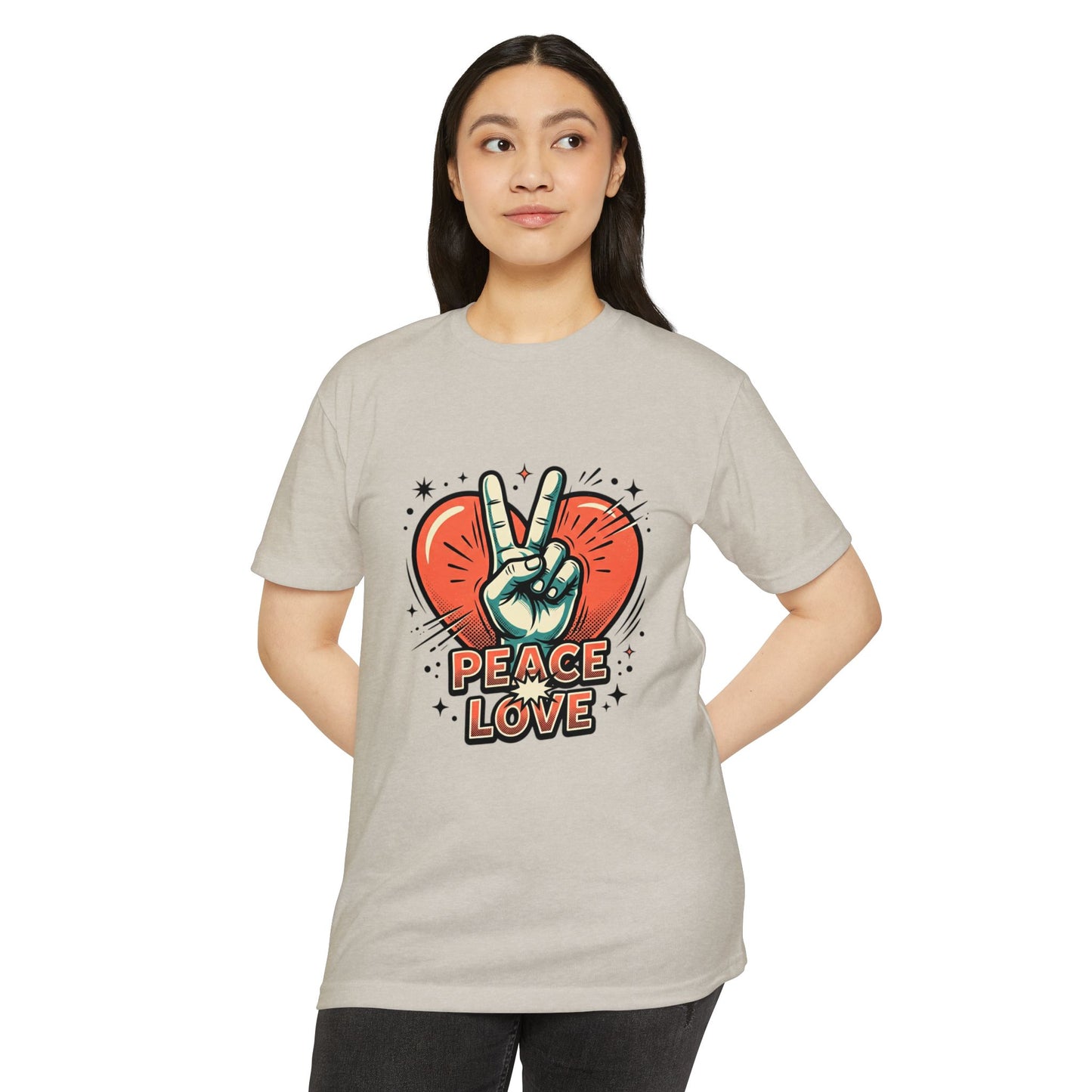 Peace Love Graphic T-Shirt — Retro Vibe Peace Sign Tee