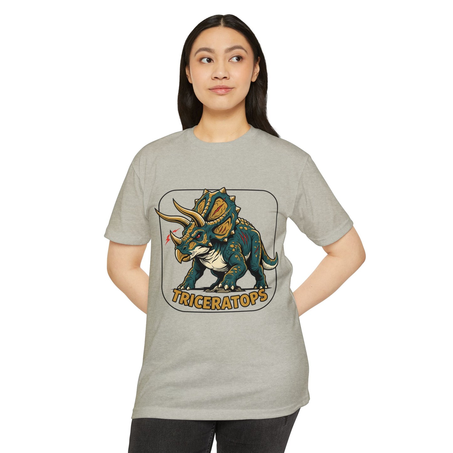 Triceratops Graphic T-Shirt — Retro Dinosaur Tee for Kids & Adults