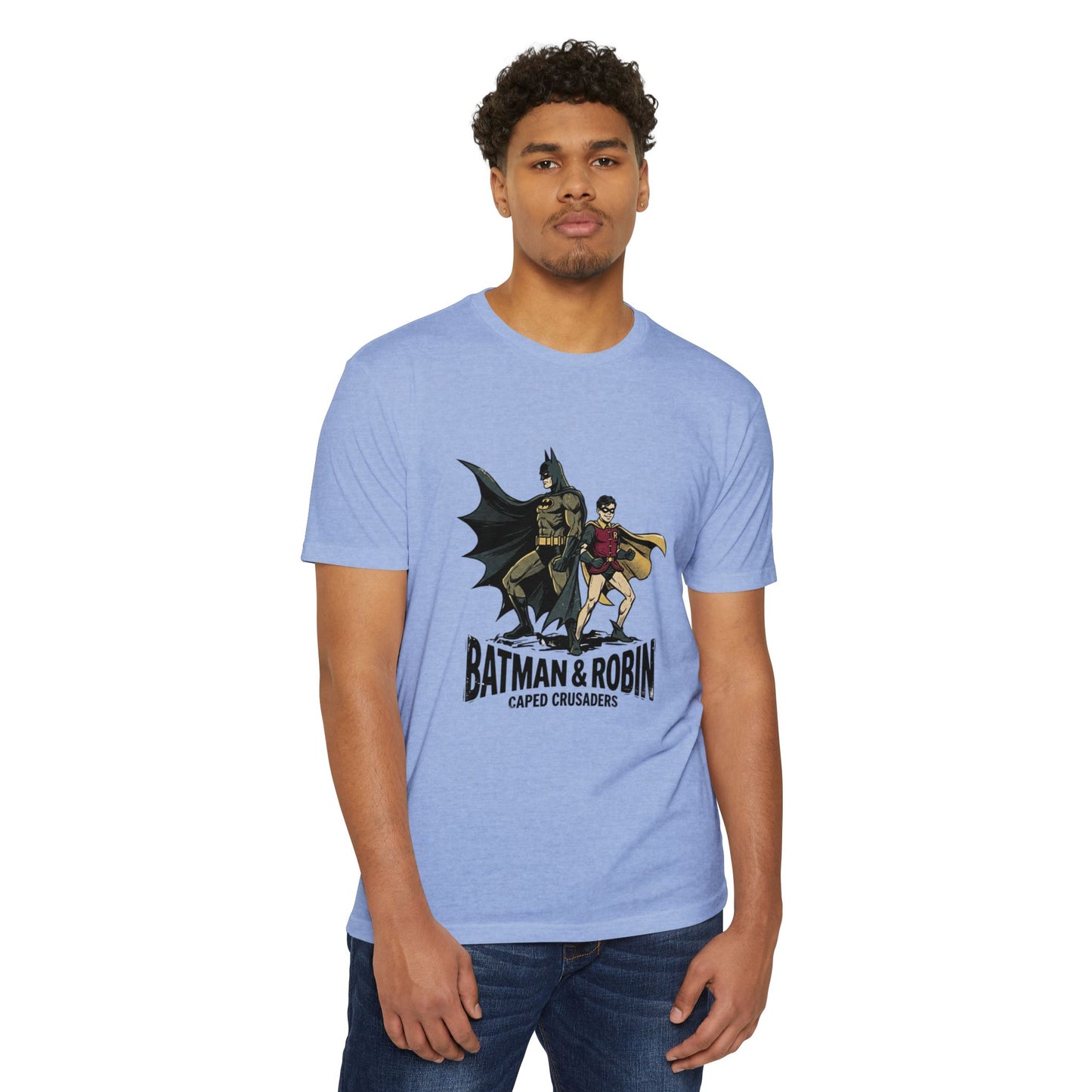 Batman & Robin Caped Crusaders Vintage Superhero T-Shirt