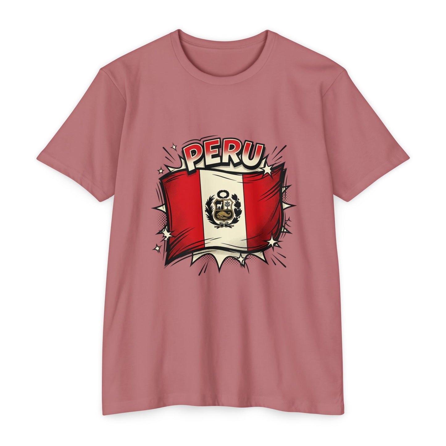 Peru Flag Retro Crest T-Shirt