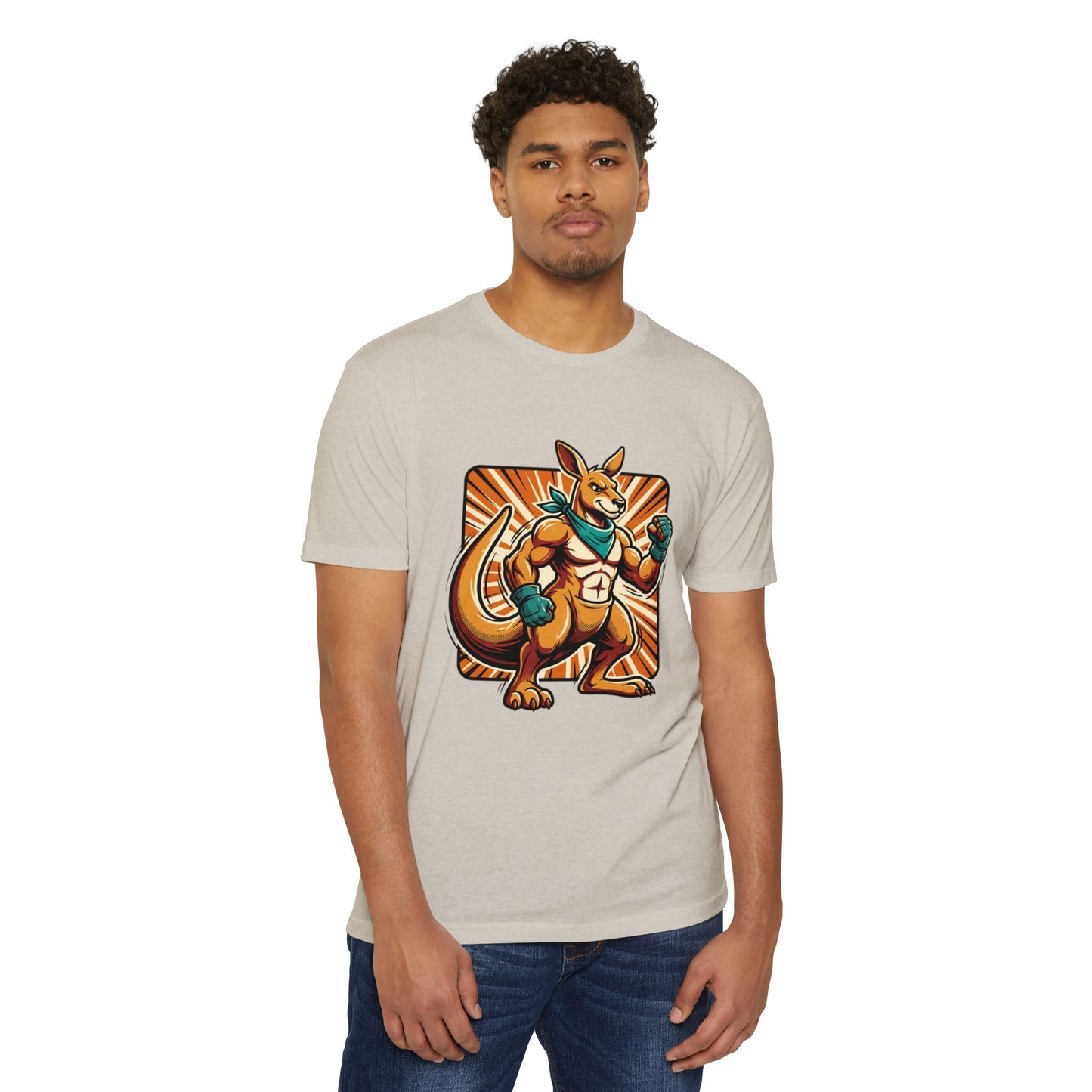 Camiseta con gráfico de canguro boxeador – Camiseta retro con mascota de luchador