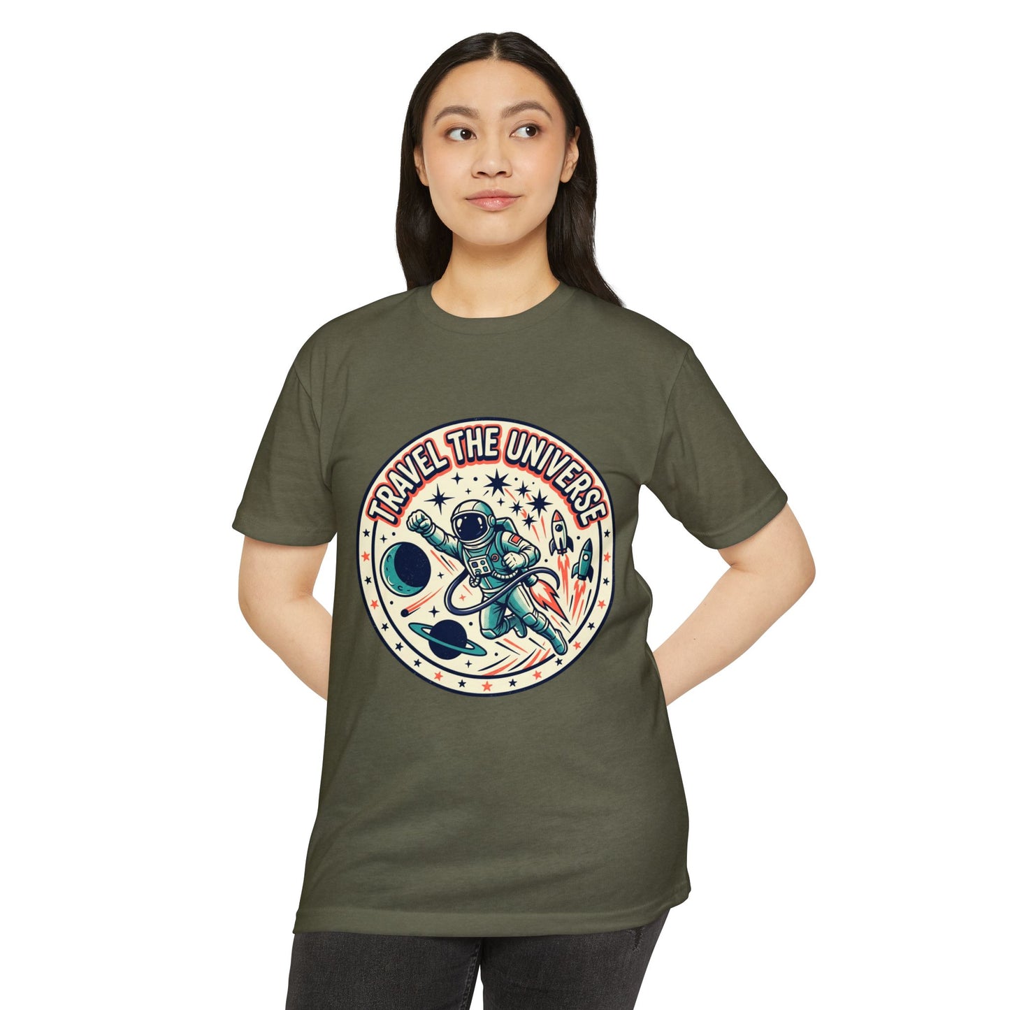 Travel the Universe Astronaut Retro Space T-Shirt