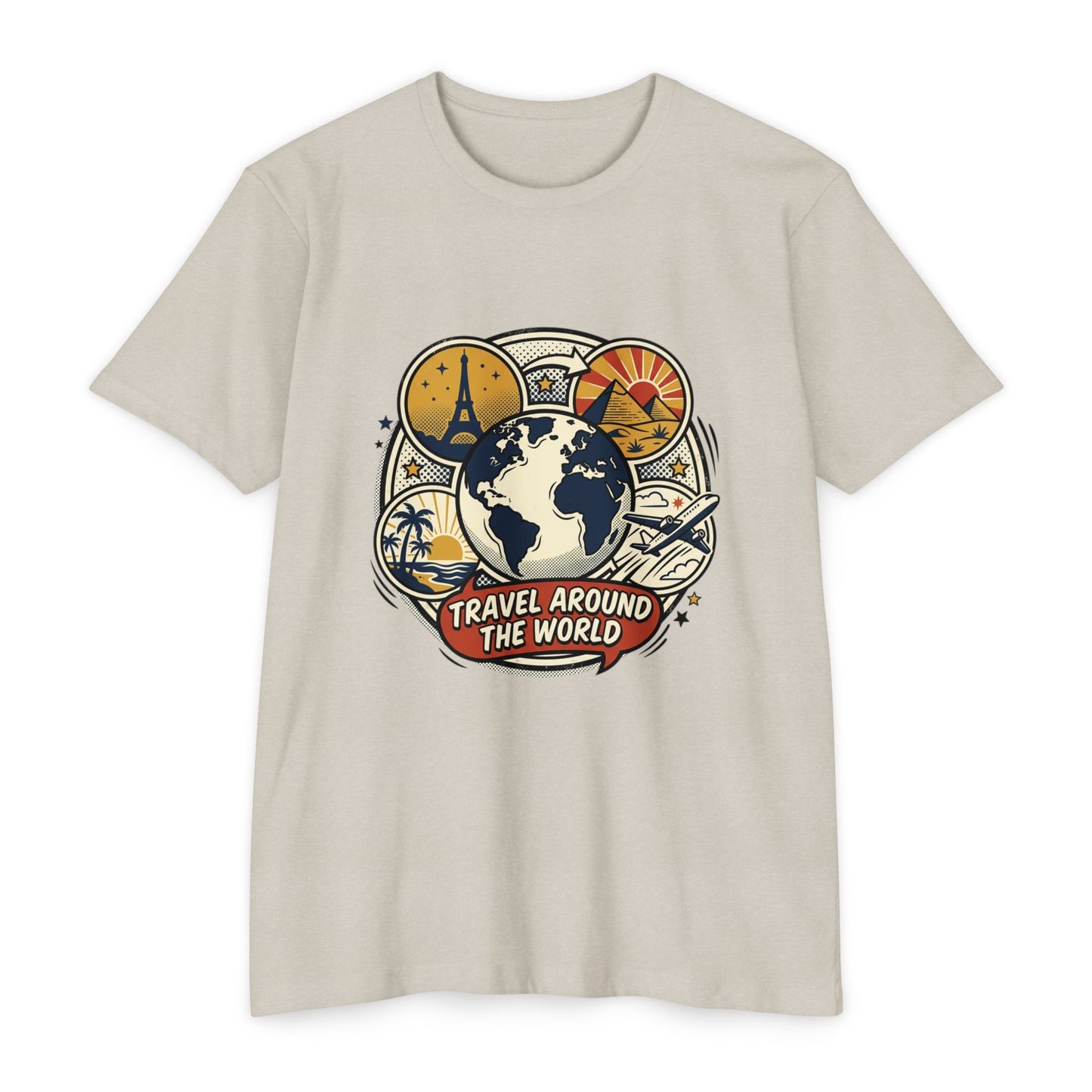 Vintage 'Travel Around The World' Globe Adventure T-Shirt