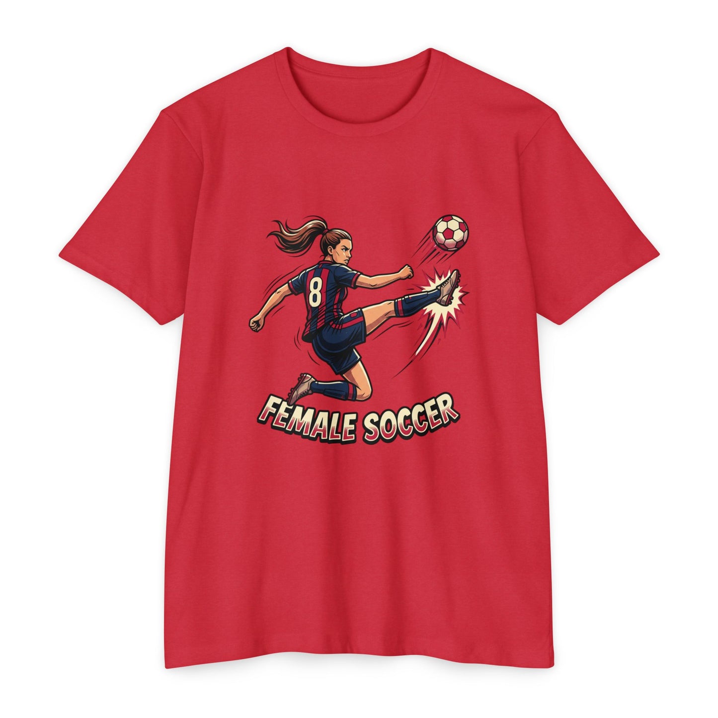 Female Soccer Player Graphic T-Shirt – Women’s Soccer Tee