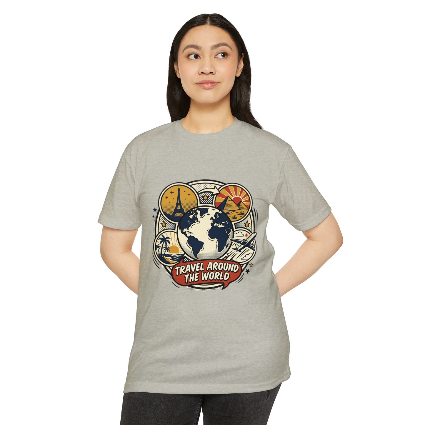 Vintage 'Travel Around The World' Globe Adventure T-Shirt