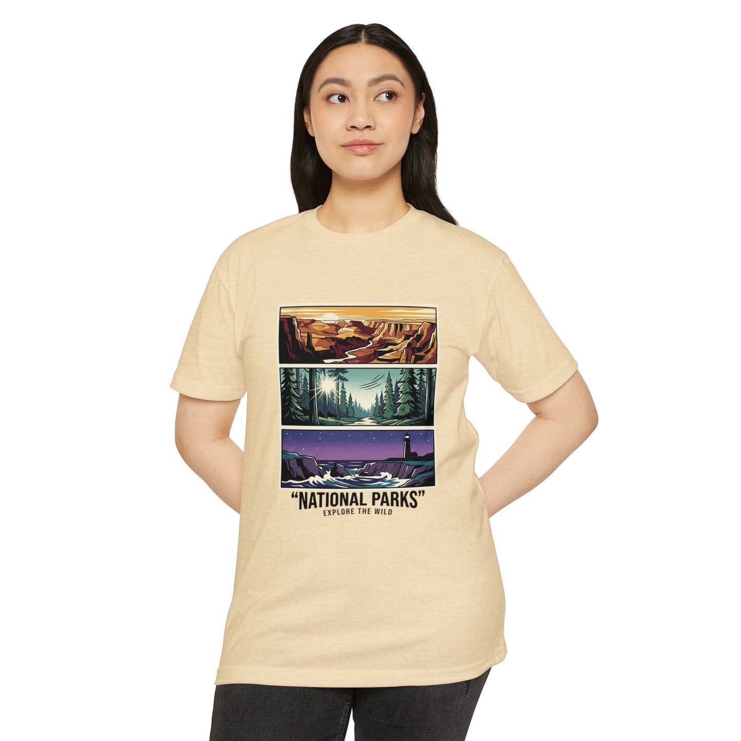 National Parks Scenic Panels T-Shirt — Explore the Wild Graphic Tee