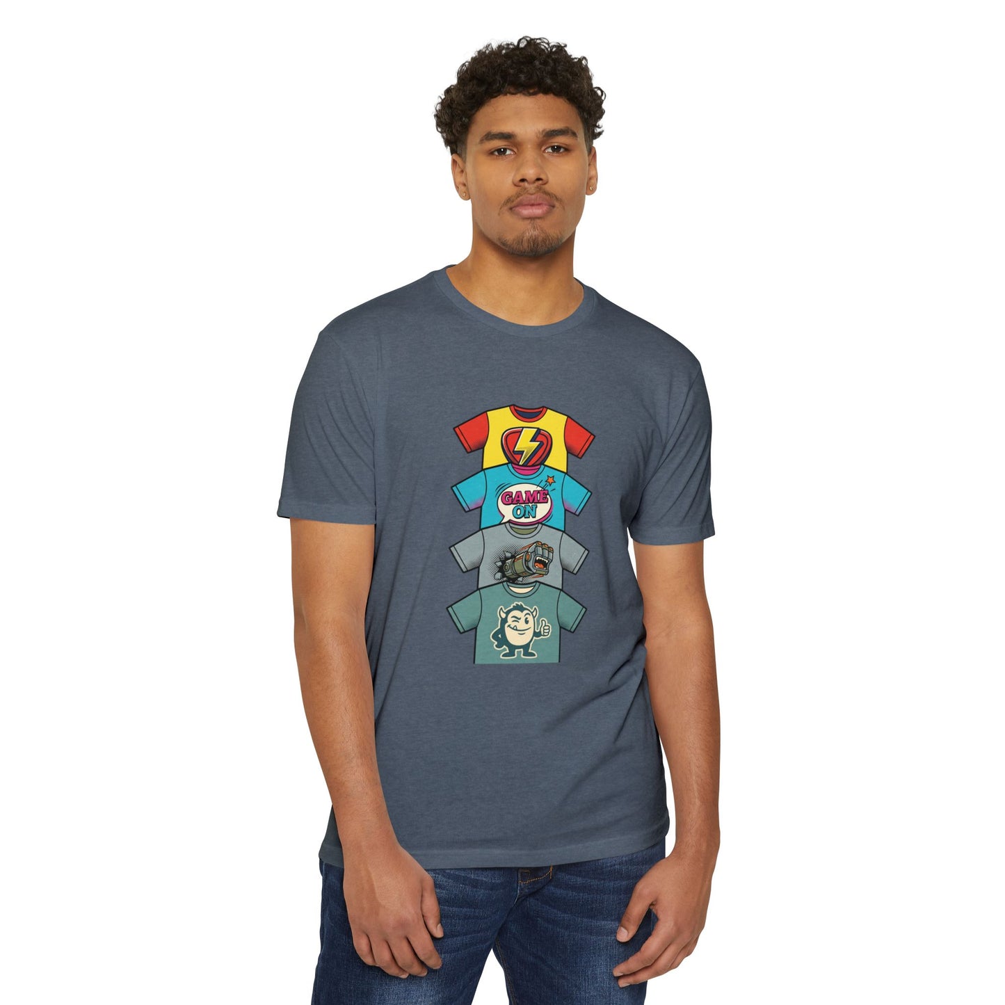 Playful Superhero Gamer Graphic T-Shirt