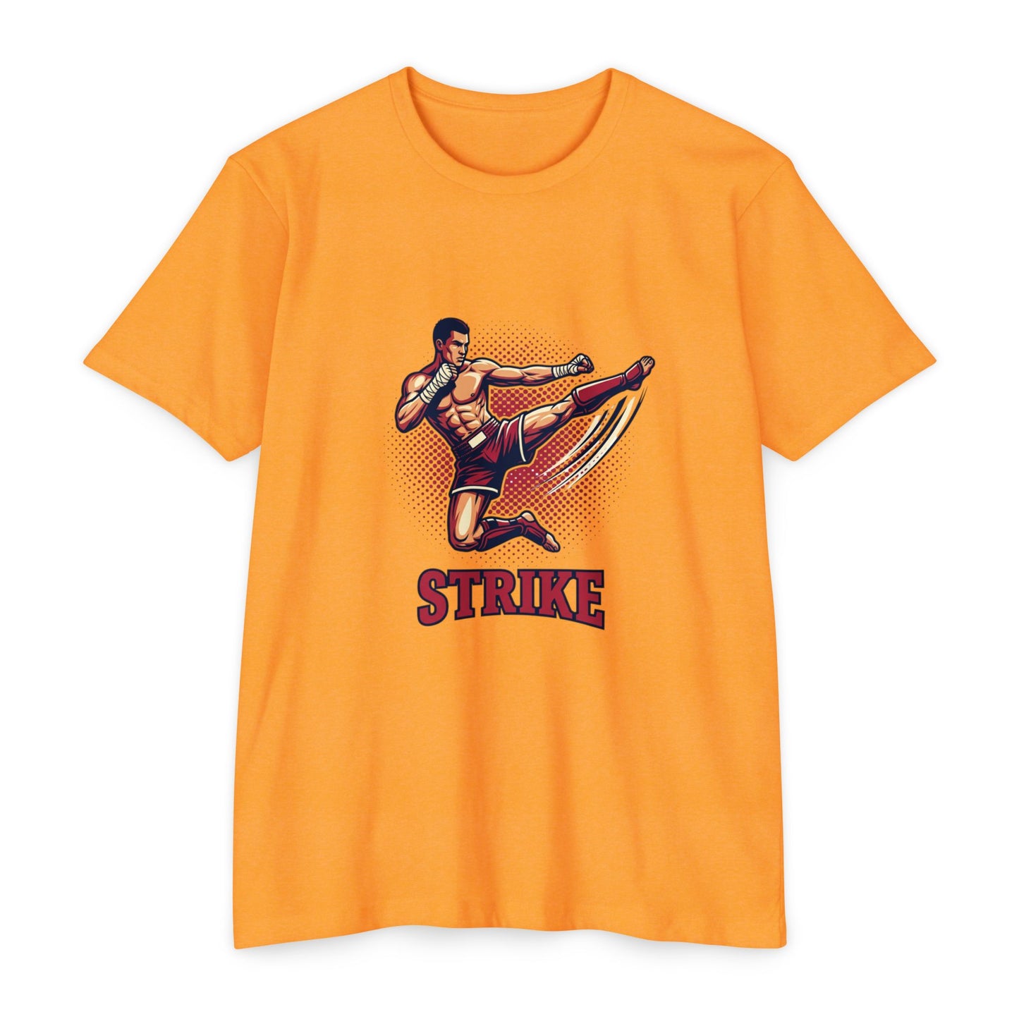Camiseta de Chute de Artes Marciais — Camiseta Gráfica Retrô 'STRIKE' de Lutador