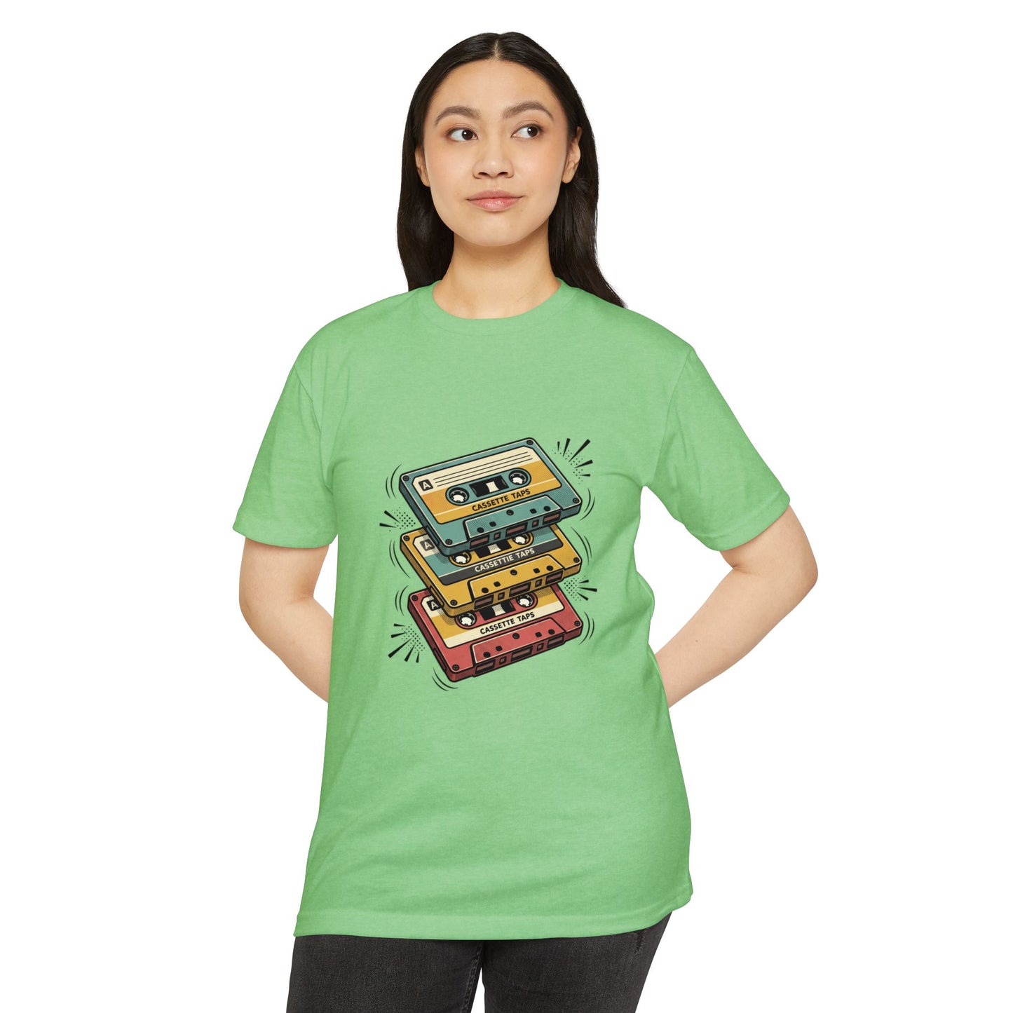 Retro Cassette Stack T-Shirt — Vintage 80s Music Tee
