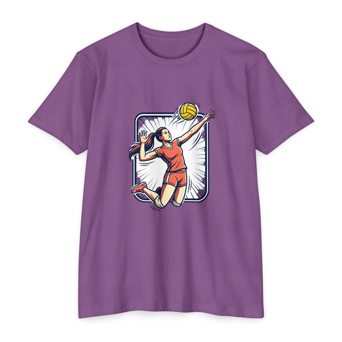Volleyball Spike Graphic T-Shirt — Female Player Action Tee