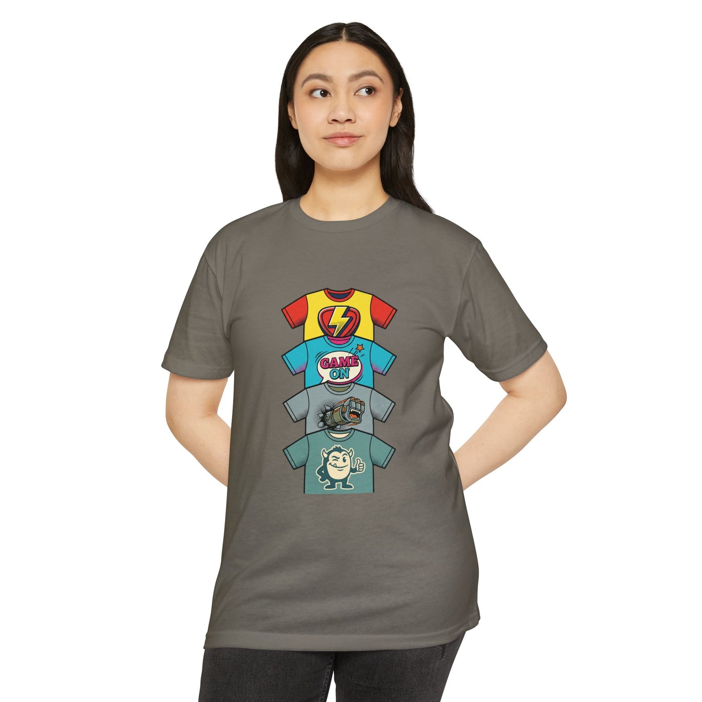 Playful Superhero Gamer Graphic T-Shirt