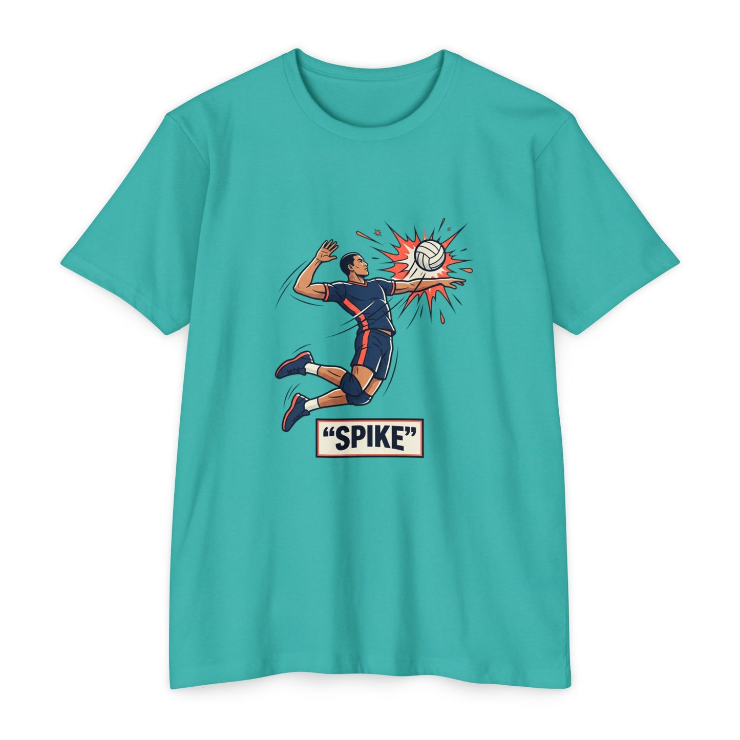 Volleyball Spike Graphic T-Shirt — Retro Player Illustration Tee
