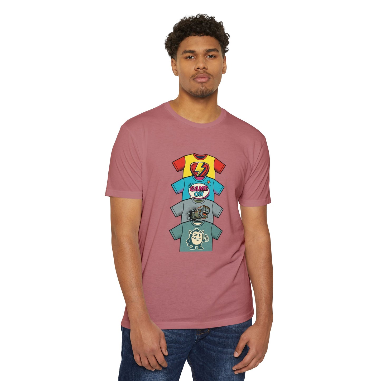 Playful Superhero Gamer Graphic T-Shirt