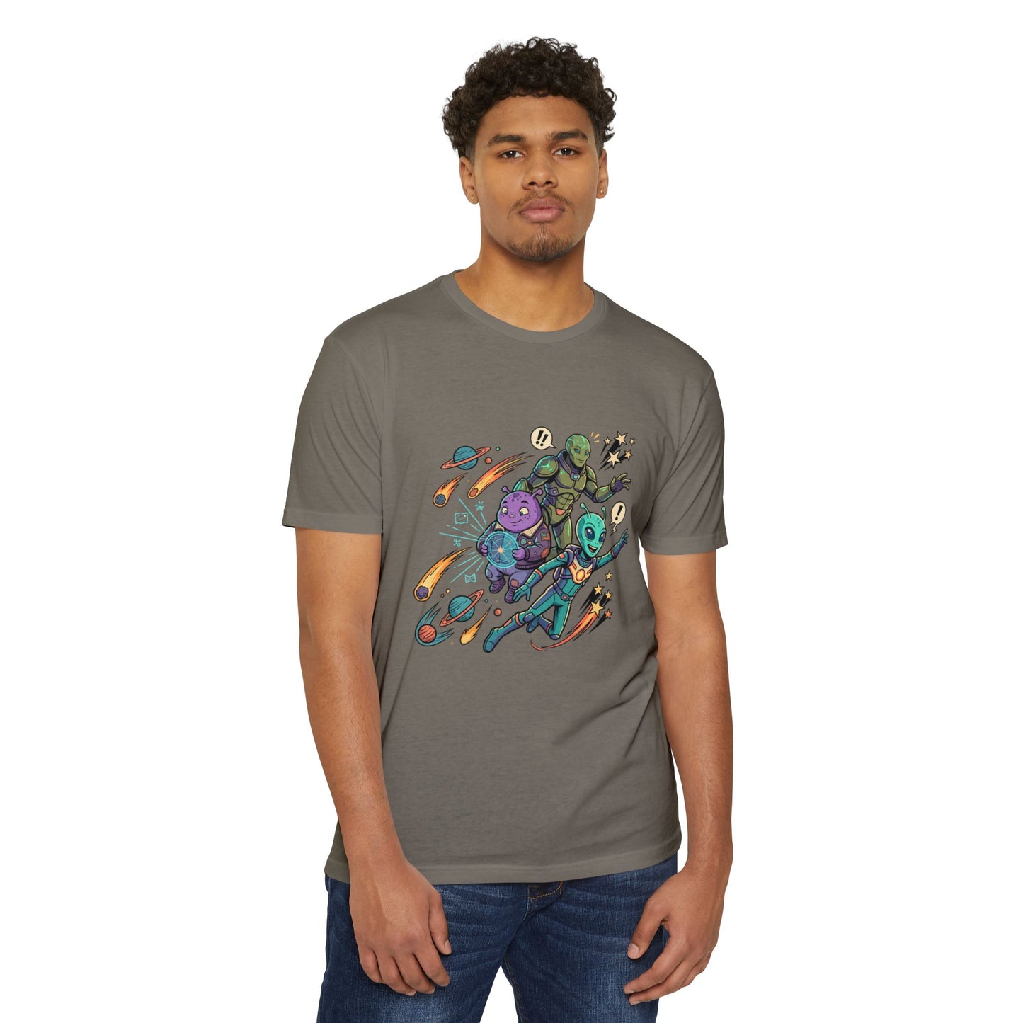 Alien Skate Crew T-Shirt — Retro Space Skateboarding Graphic Tee