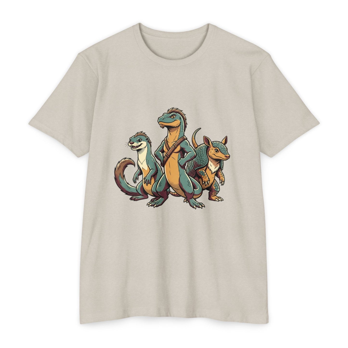 Retro Trio Dino Velociraptor T-Shirt — Cute Cartoon Dino Tee