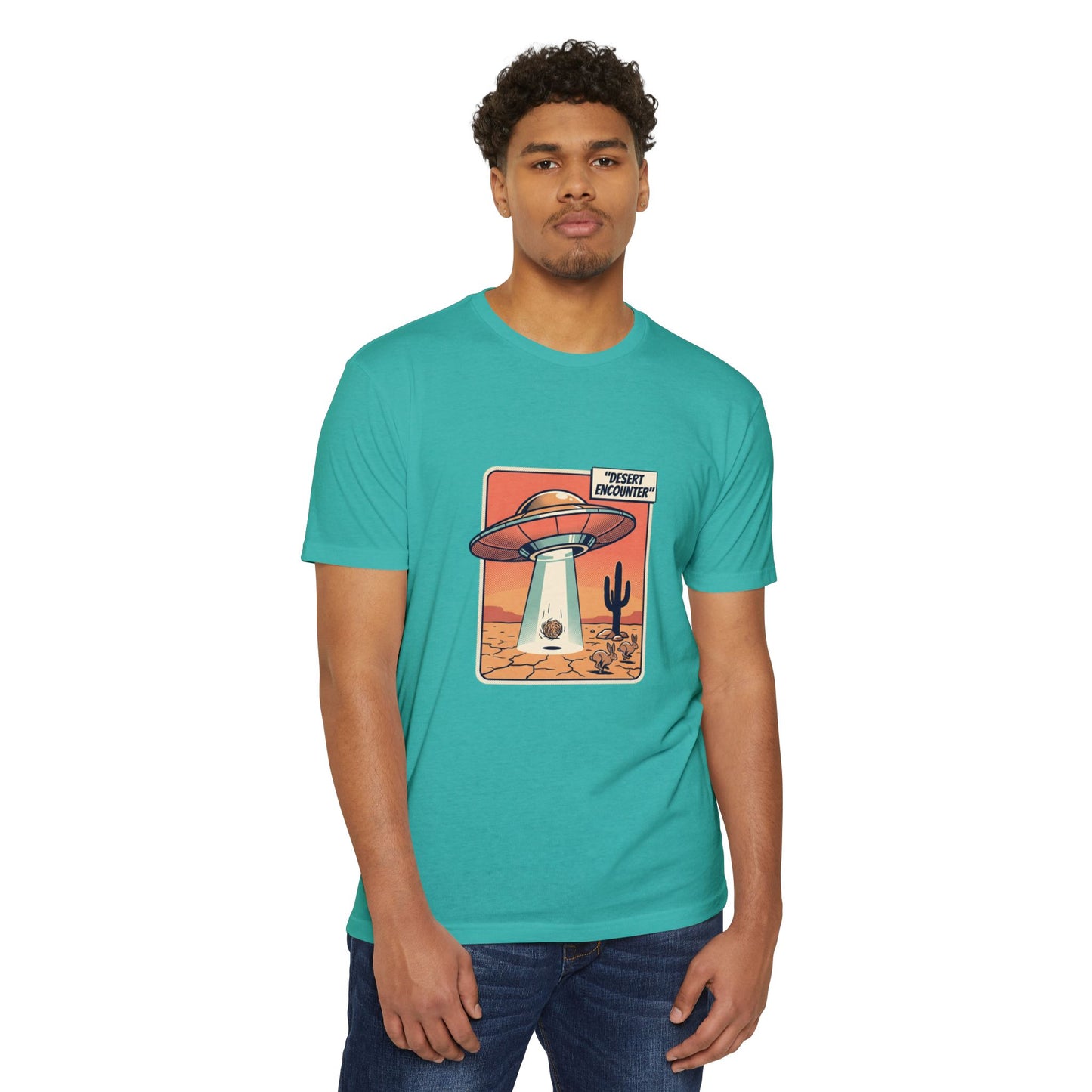 Desert Encounter T-Shirt – Retro UFO Alien Abduction Tee