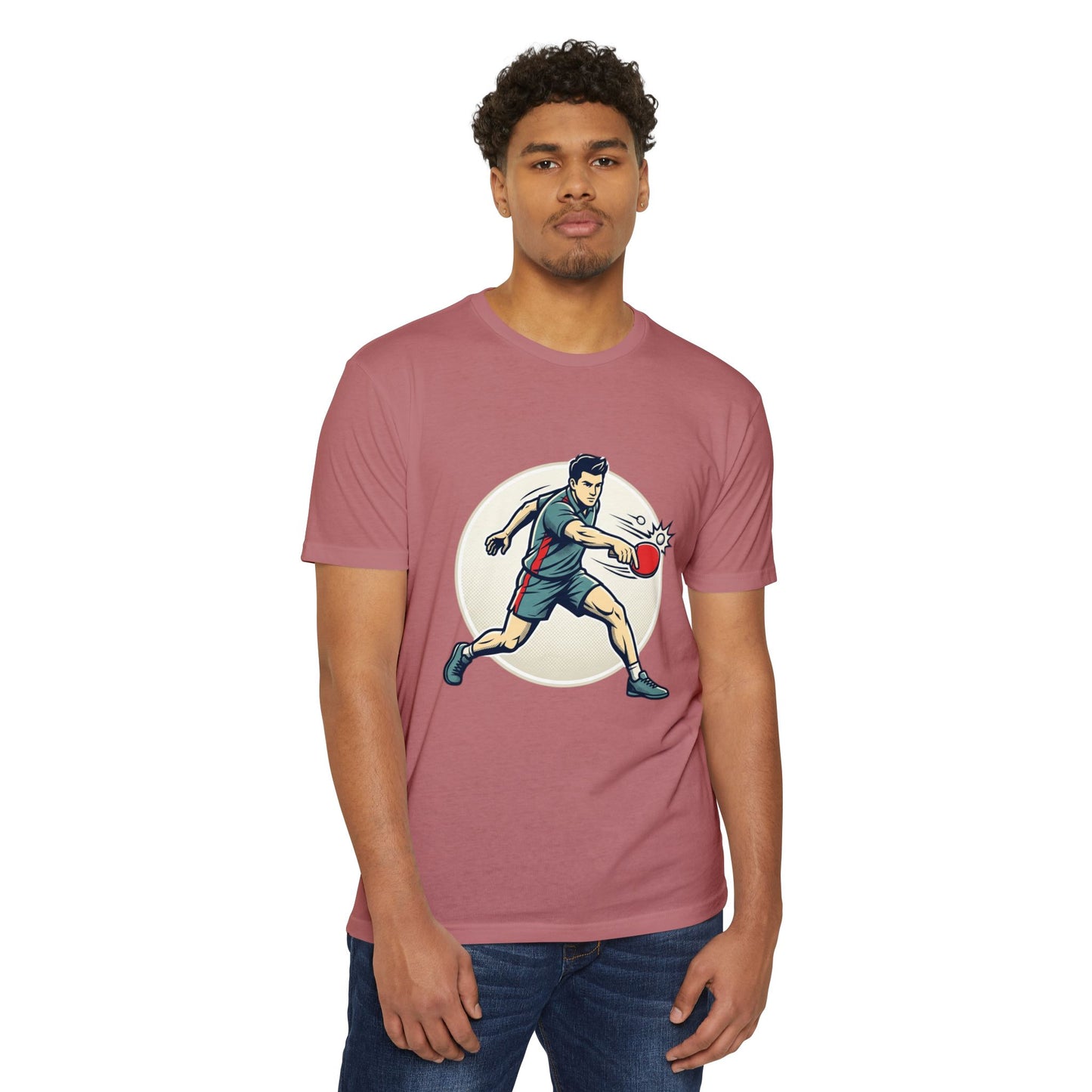 Table Tennis Player Illustration T-Shirt — Ping Pong Athlete Graphic Tee