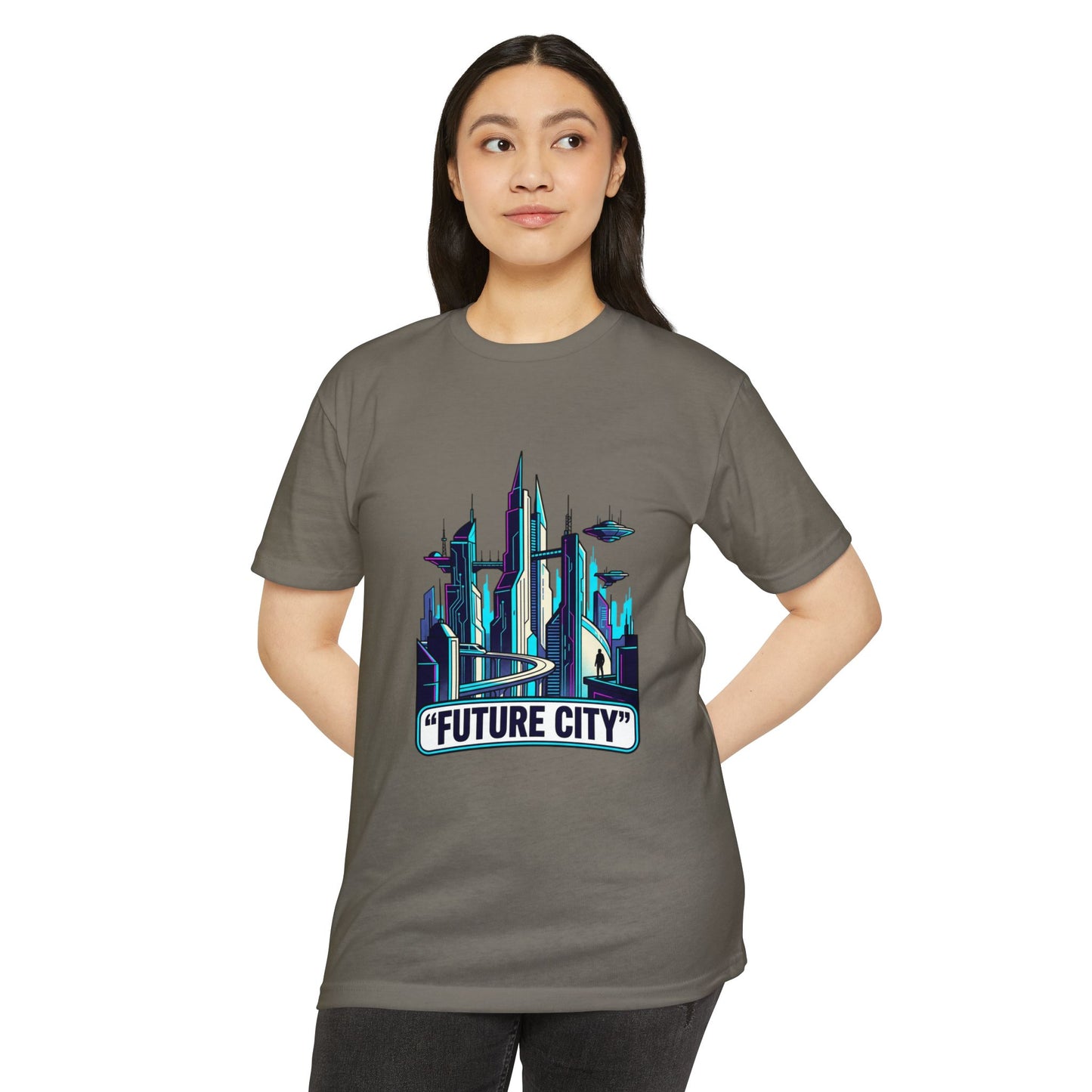 Future City Retro Futuristic Skyline T-Shirt