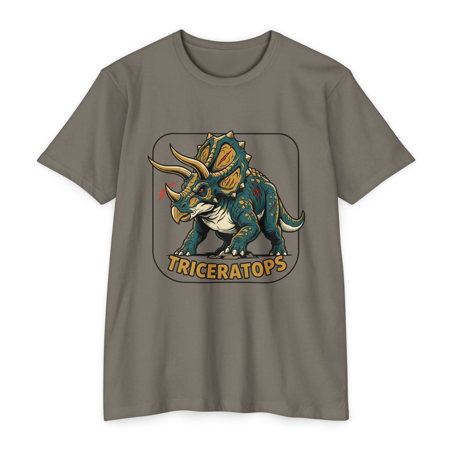 Triceratops Graphic T-Shirt — Retro Dinosaur Tee for Kids & Adults