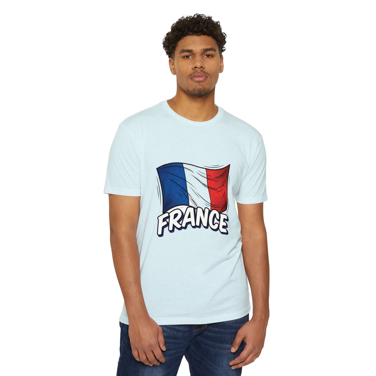 France Flag Retro Waving Tricolor T-Shirt