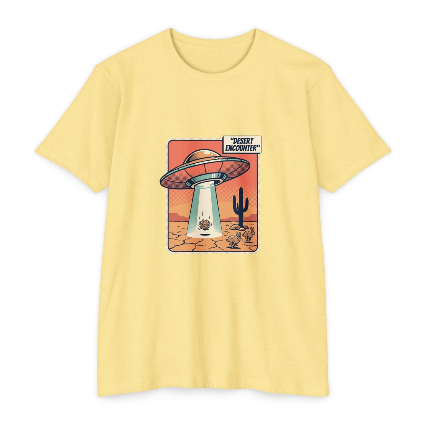 Desert Encounter T-Shirt – Retro UFO Alien Abduction Tee